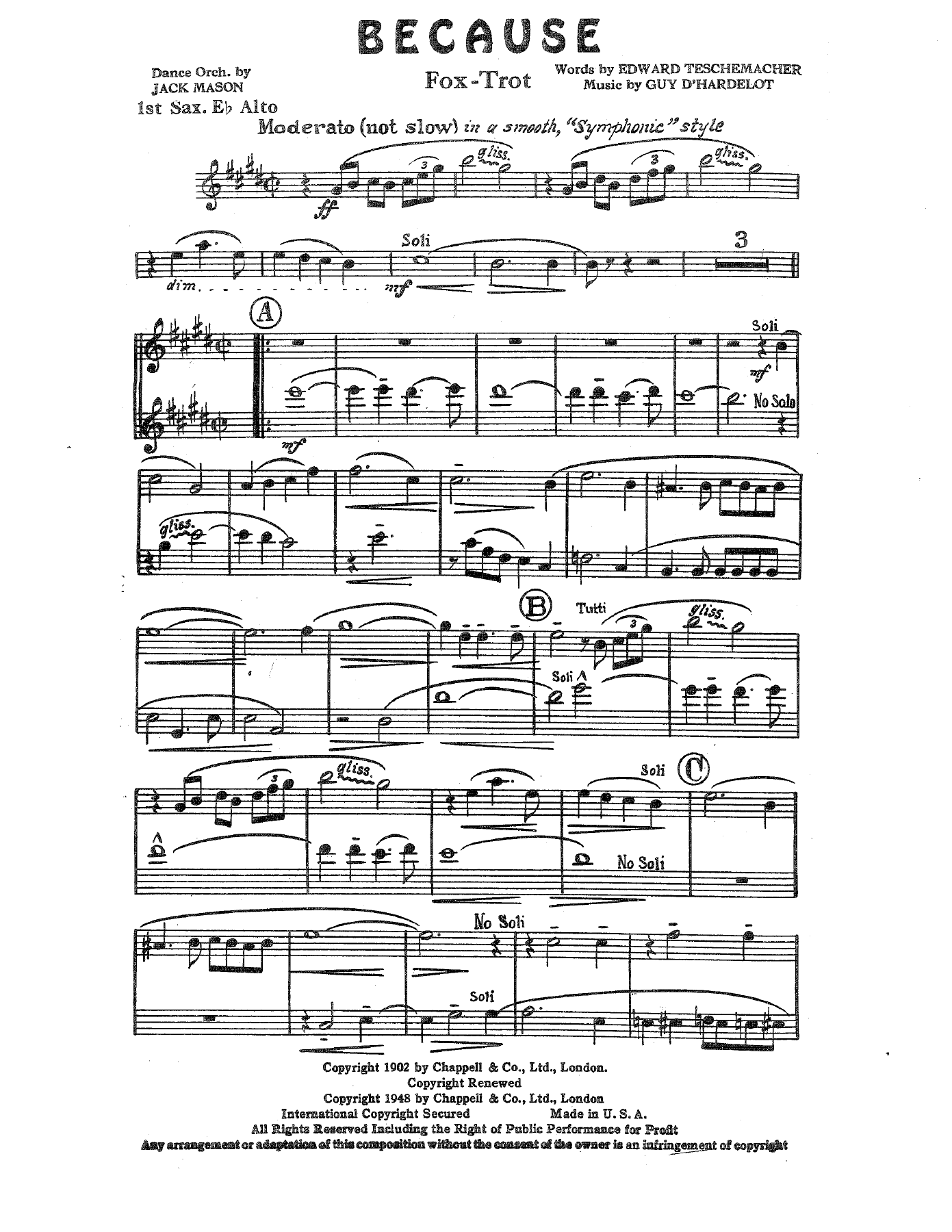 Because — sheet music preview