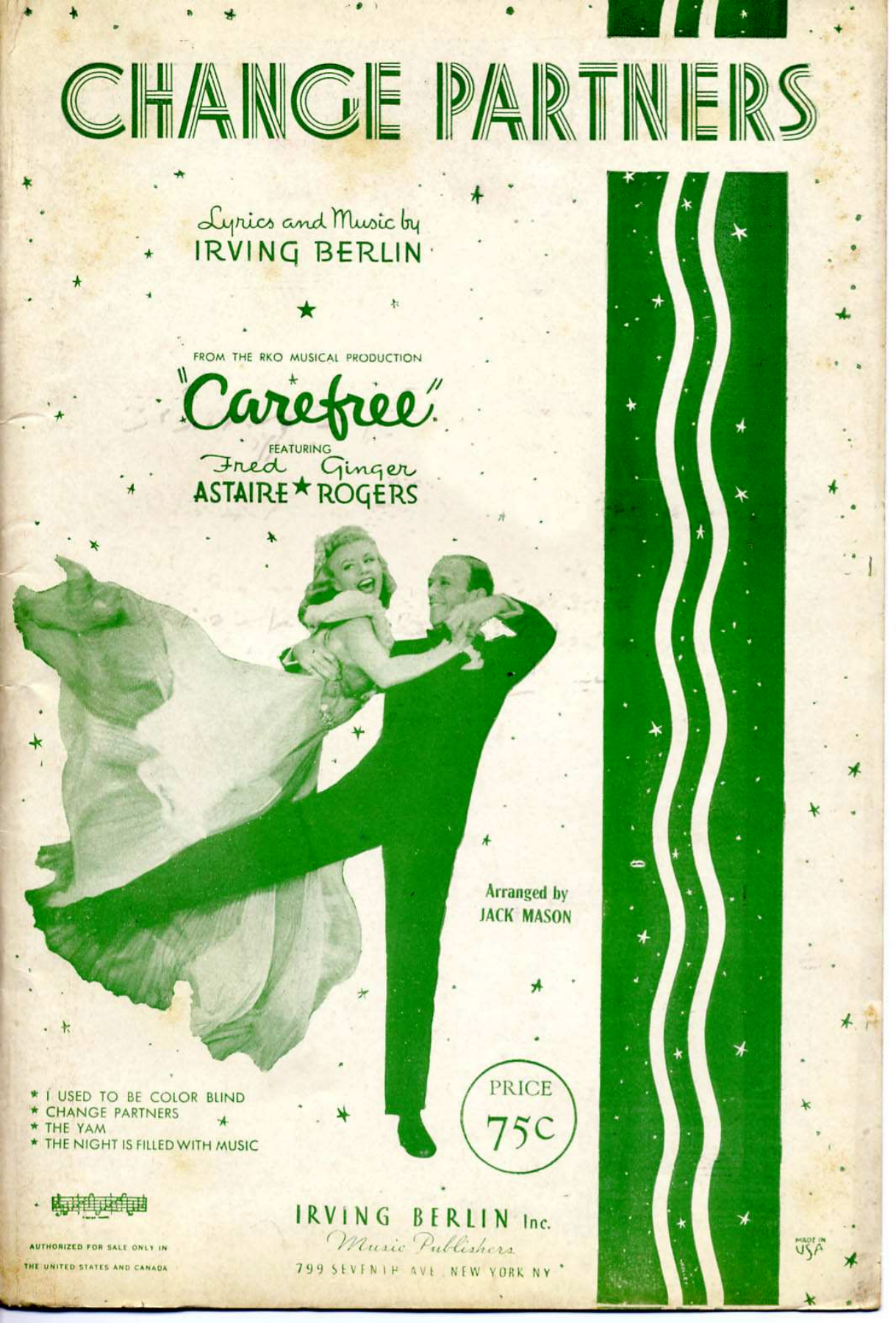 Change Partners — sheet music cover (first page)