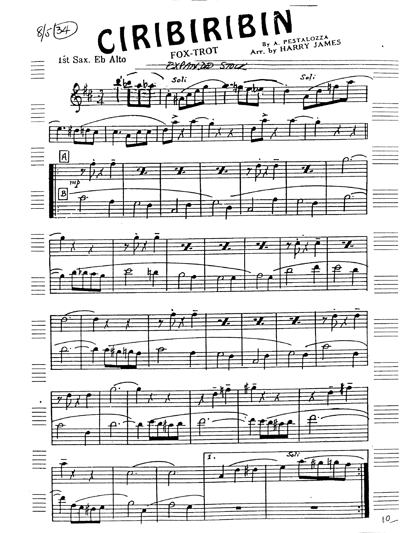 Ciribiribin — sheet music preview