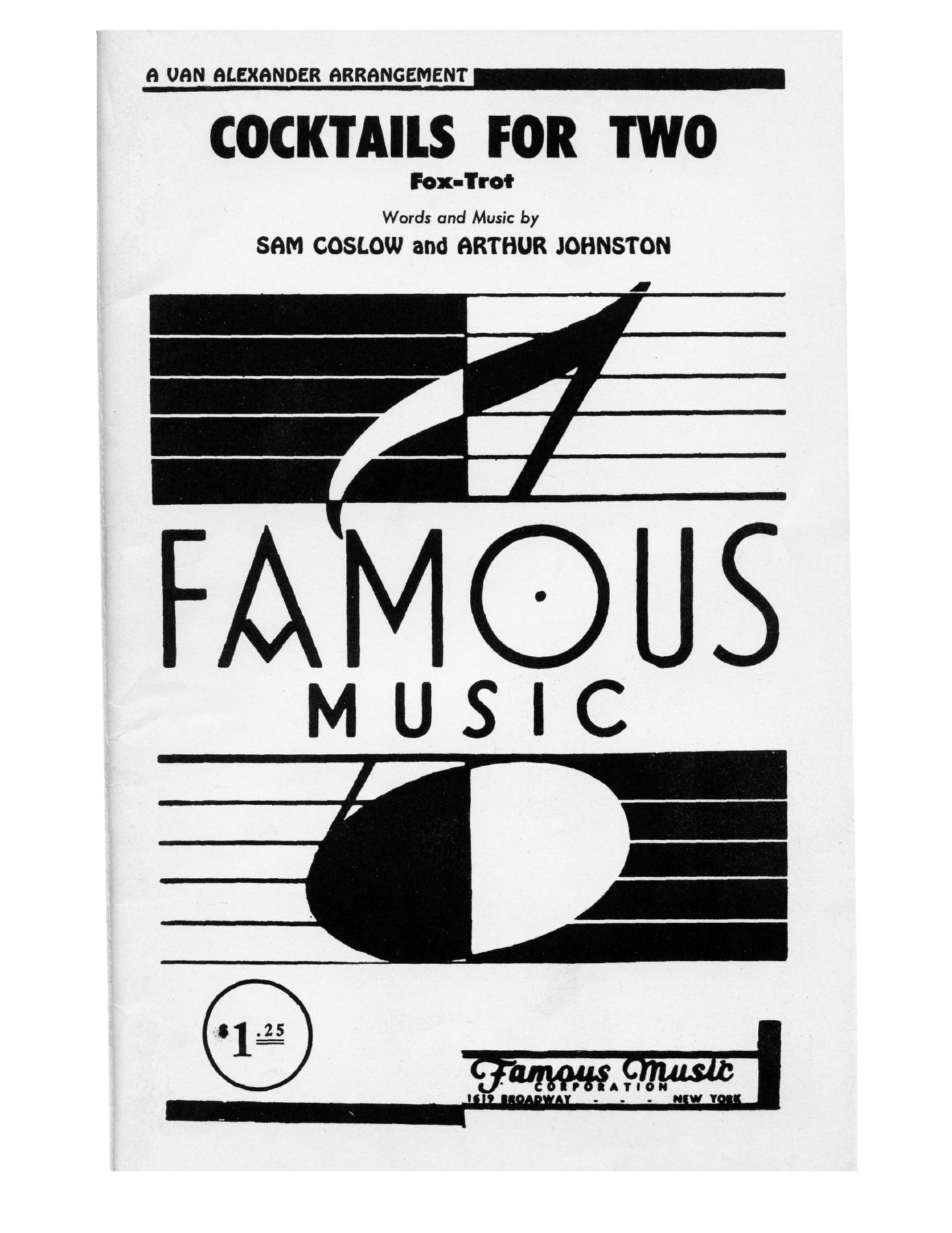 Cocktails For Two — sheet music preview