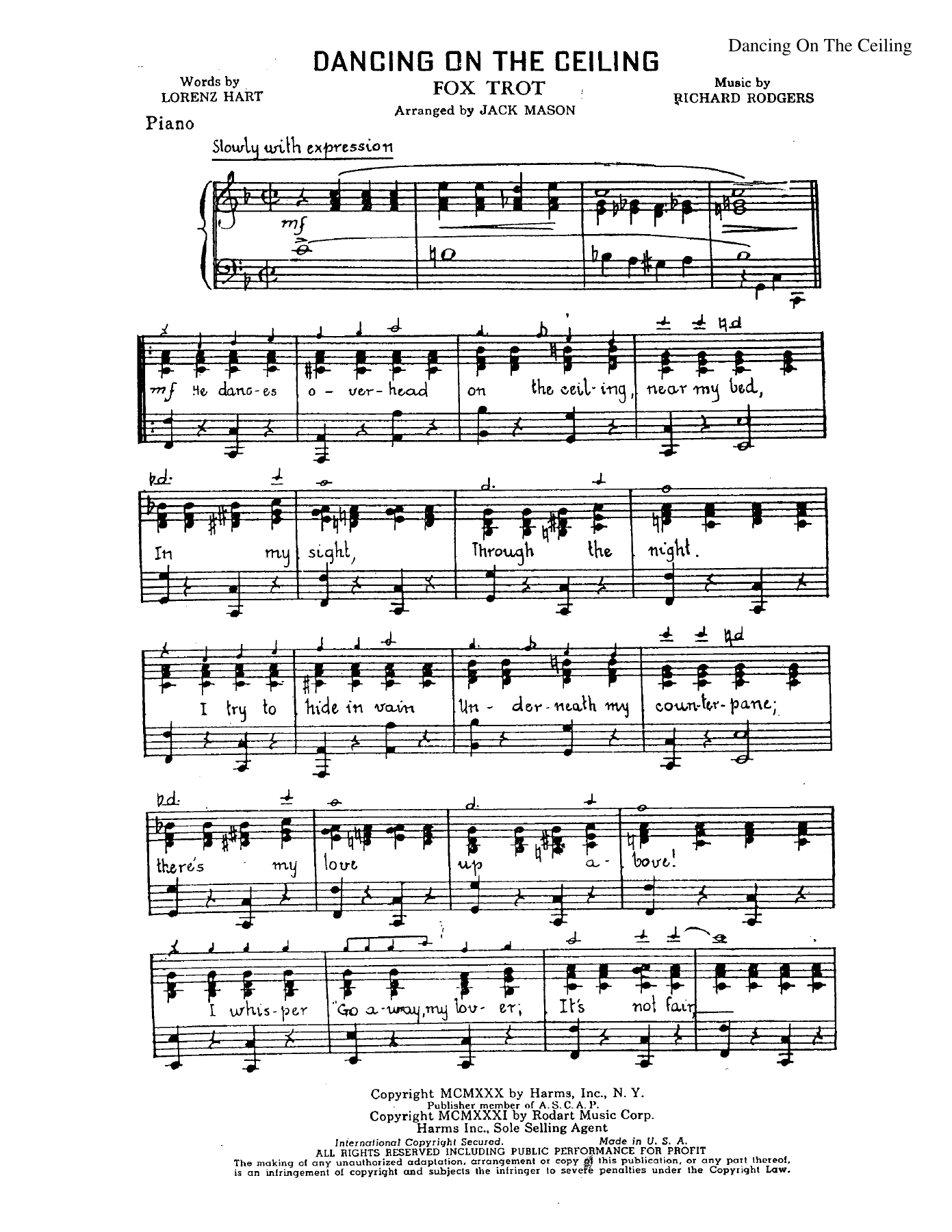 Dancing On The Ceiling — Big Band sheet music arranged by J. Mason | Foxtrot