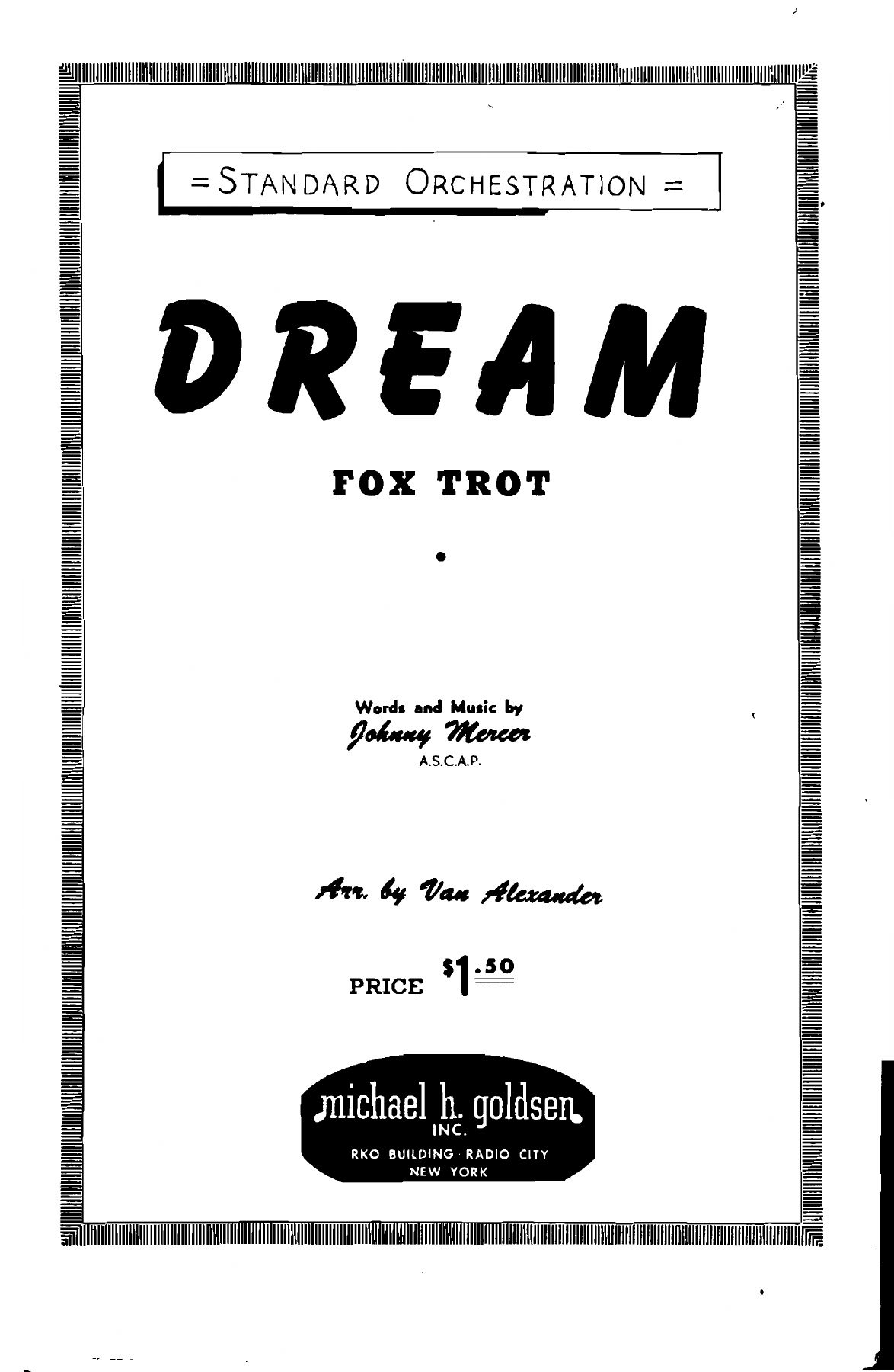 Dream — sheet music cover (first page)