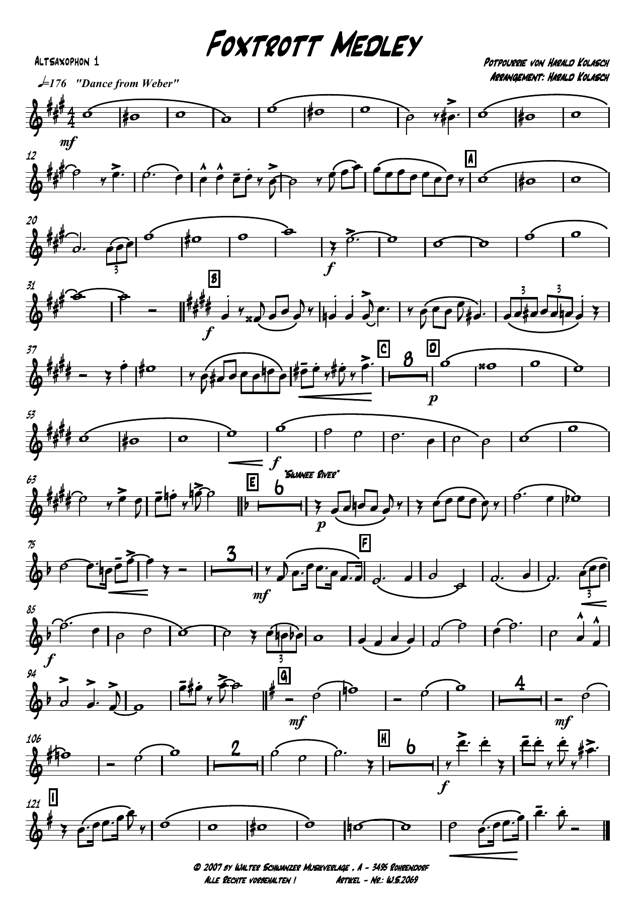 Foxtrot Medley — sheet music cover (first page)