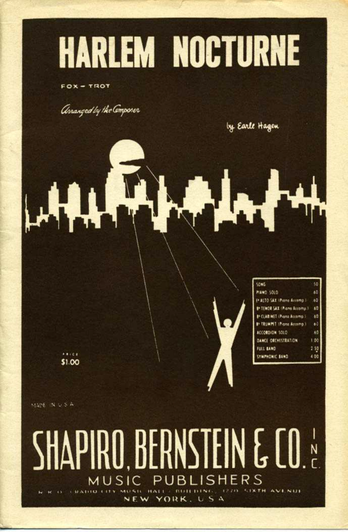 Harlem Nocturne — sheet music cover (first page)