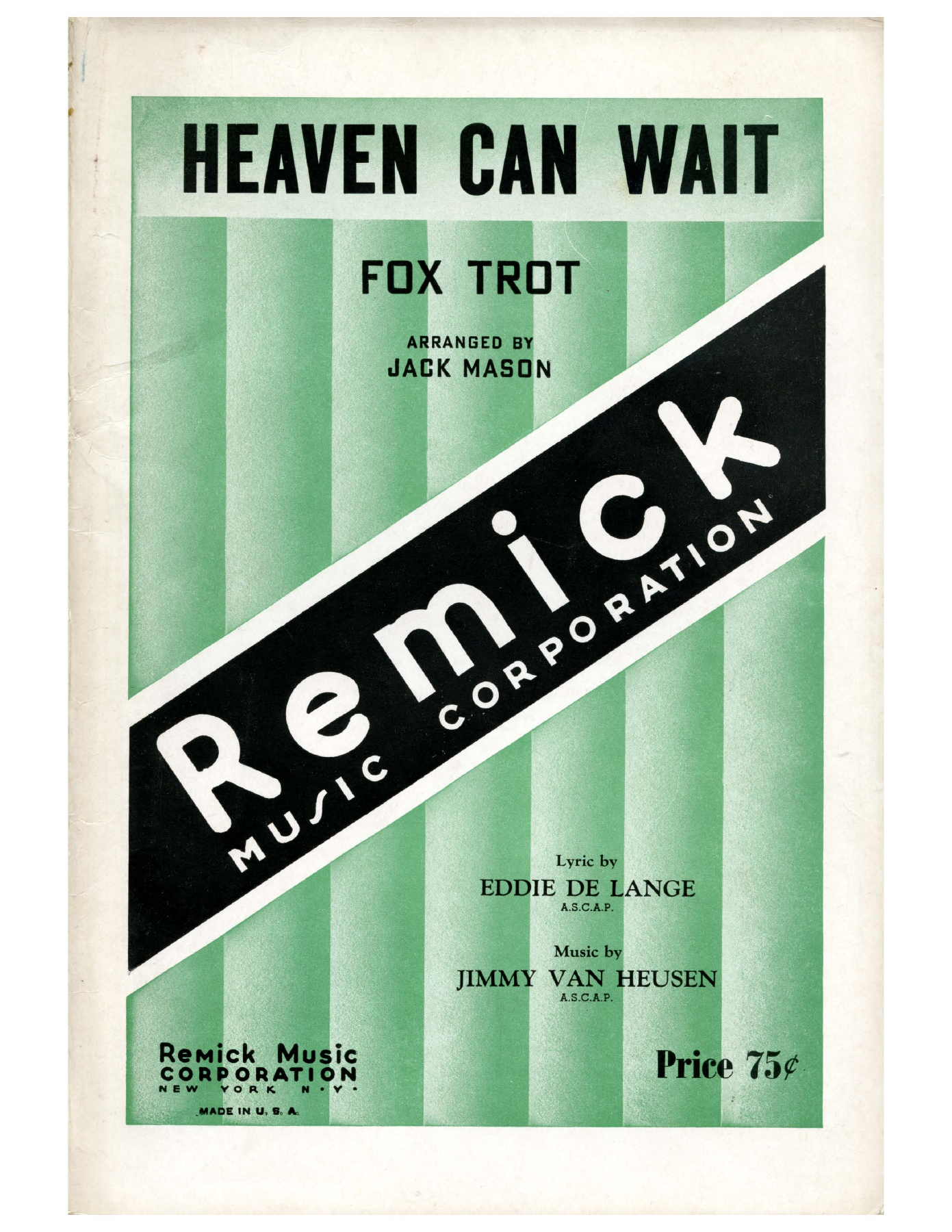 Heaven Can Wait — Big Band sheet music arranged by J. Mason | Foxtrot