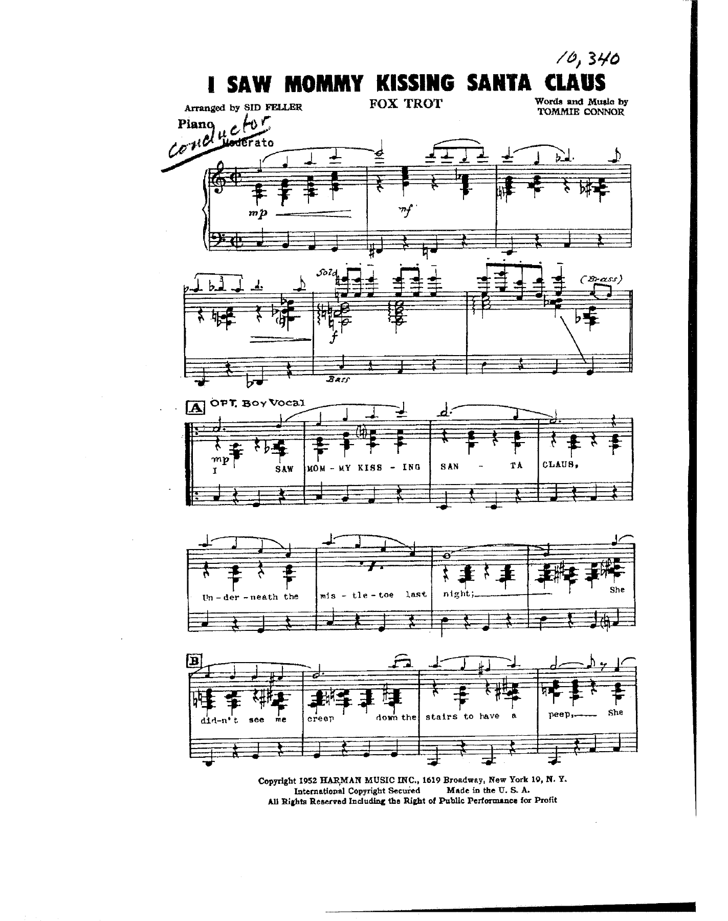 I Saw Mommy Kissing Santa Claus — sheet music preview