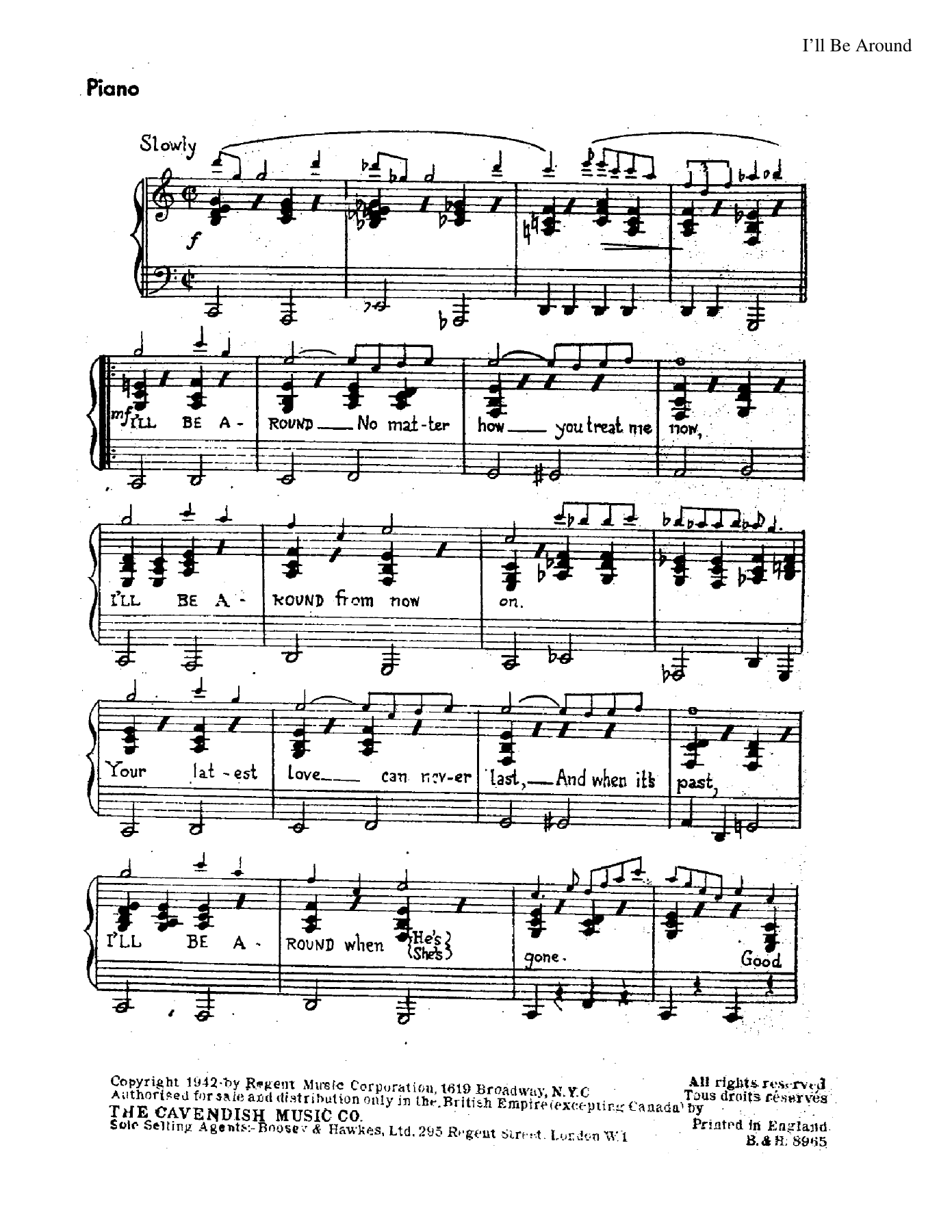 I'll Be Around — Big Band sheet music arranged by S. Murphy | Foxtrot