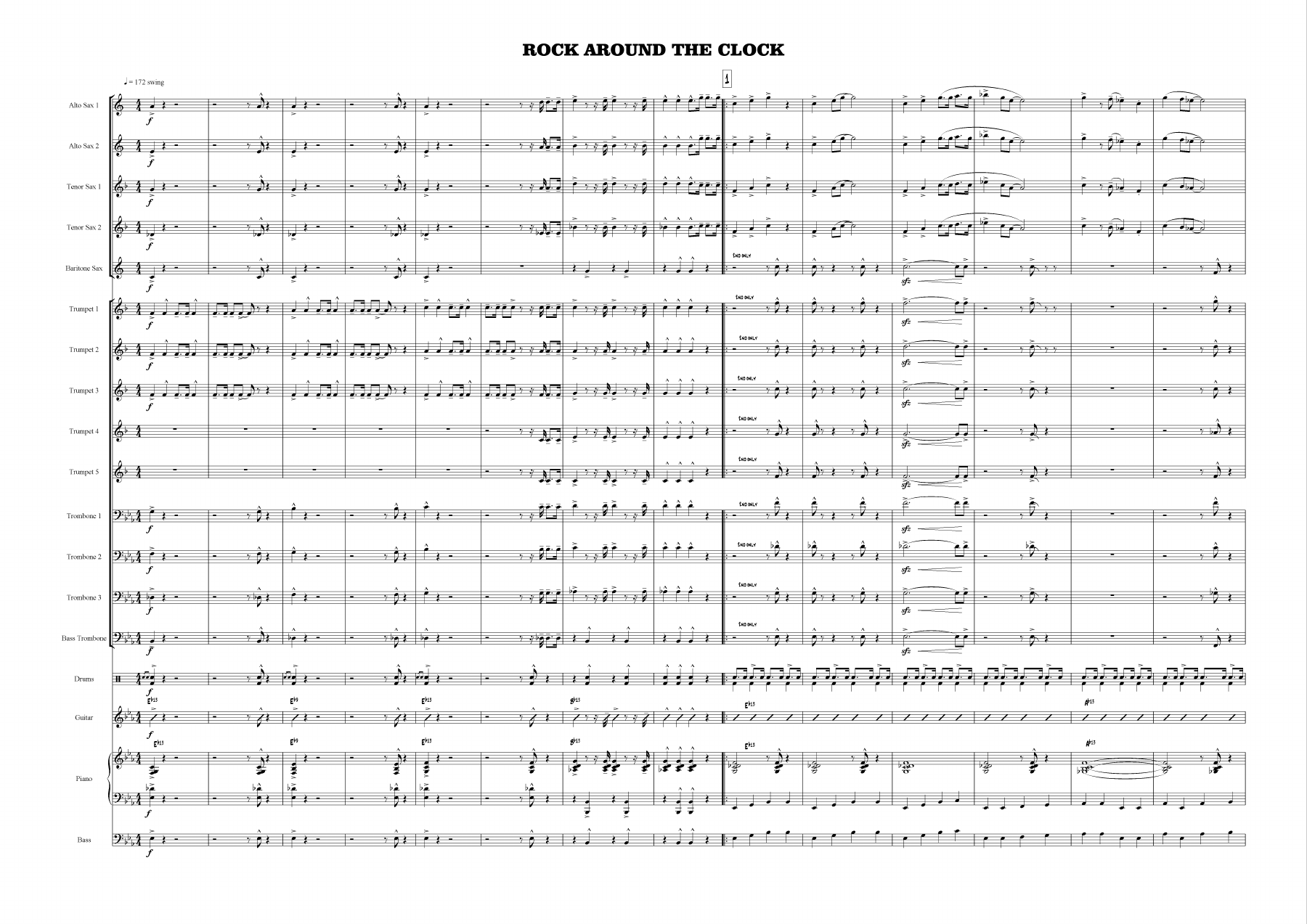 Rock Around The Clock — sheet music cover (first page)