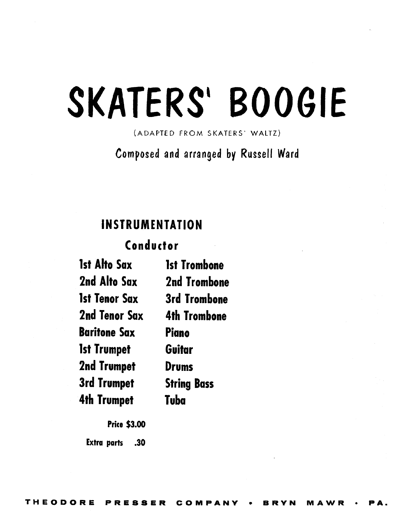 Skaters' Boogie — sheet music preview