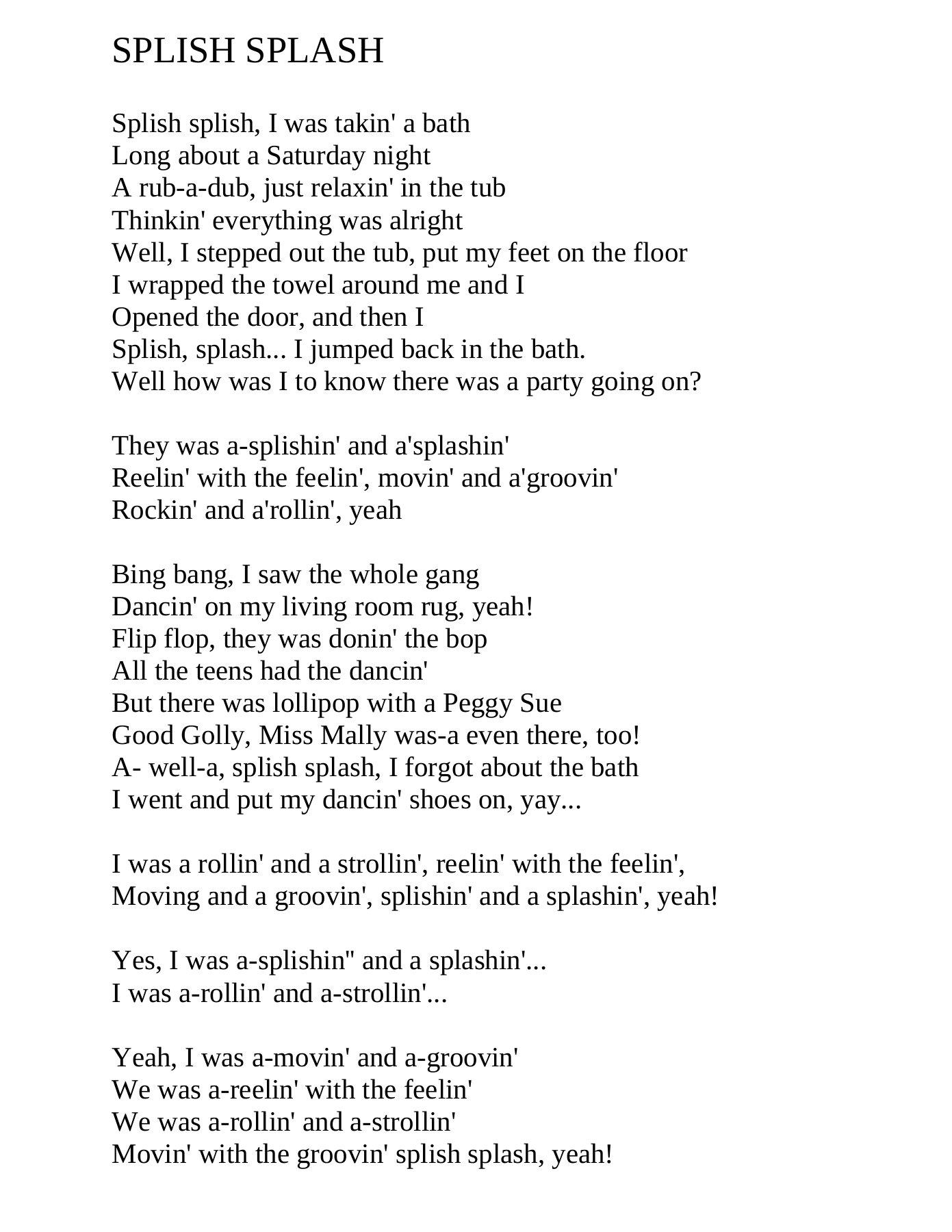 Splish Splash — Big Band sheet music by B. Darin | Jive