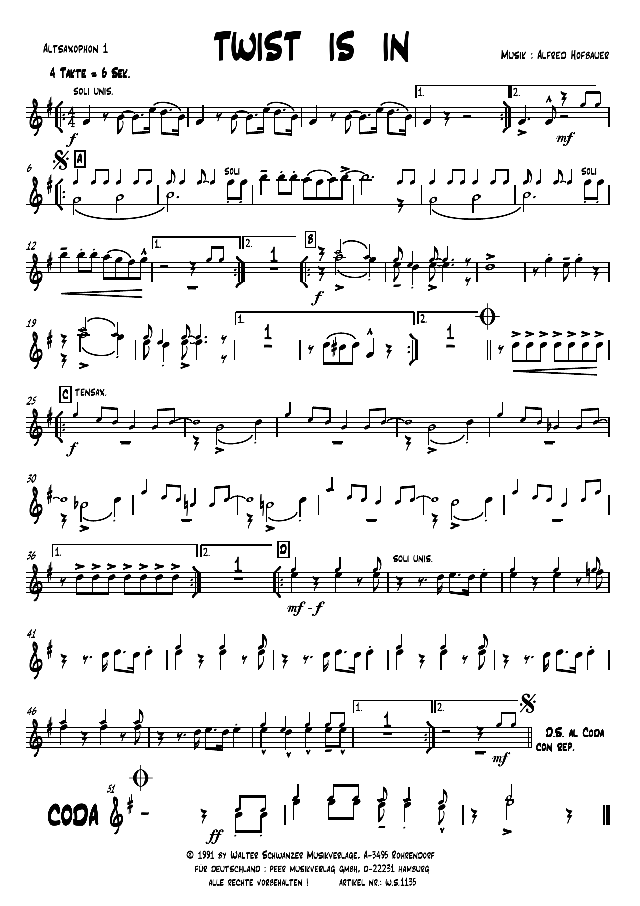 Twist Is In — sheet music preview