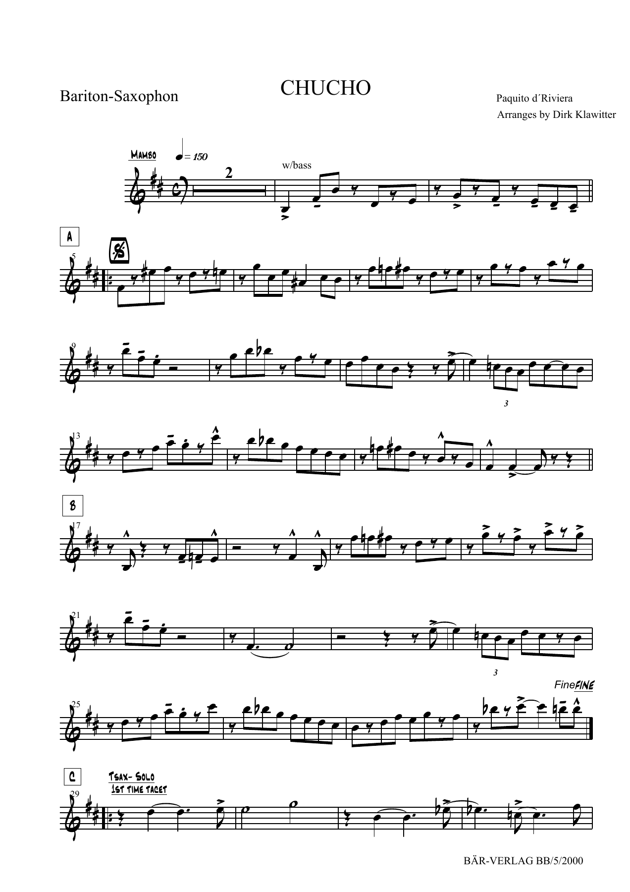 Chucho — sheet music preview