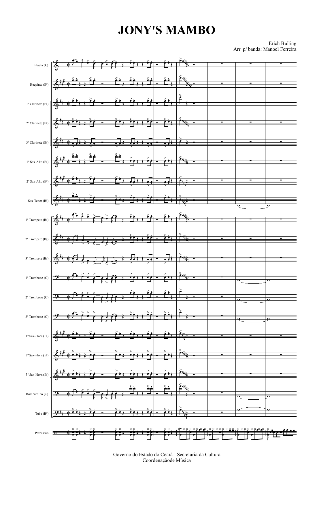 Jonny's Mambo — sheet music cover (first page)