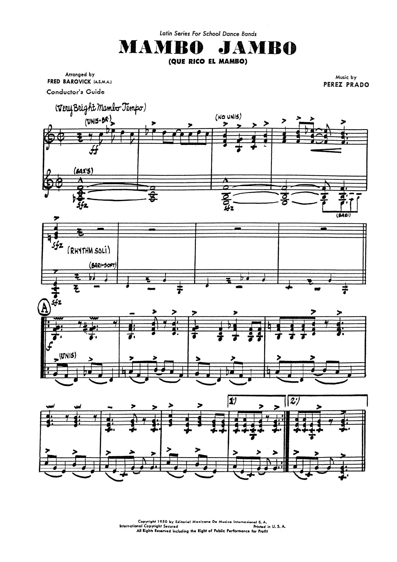 Mambo Jambo — sheet music preview