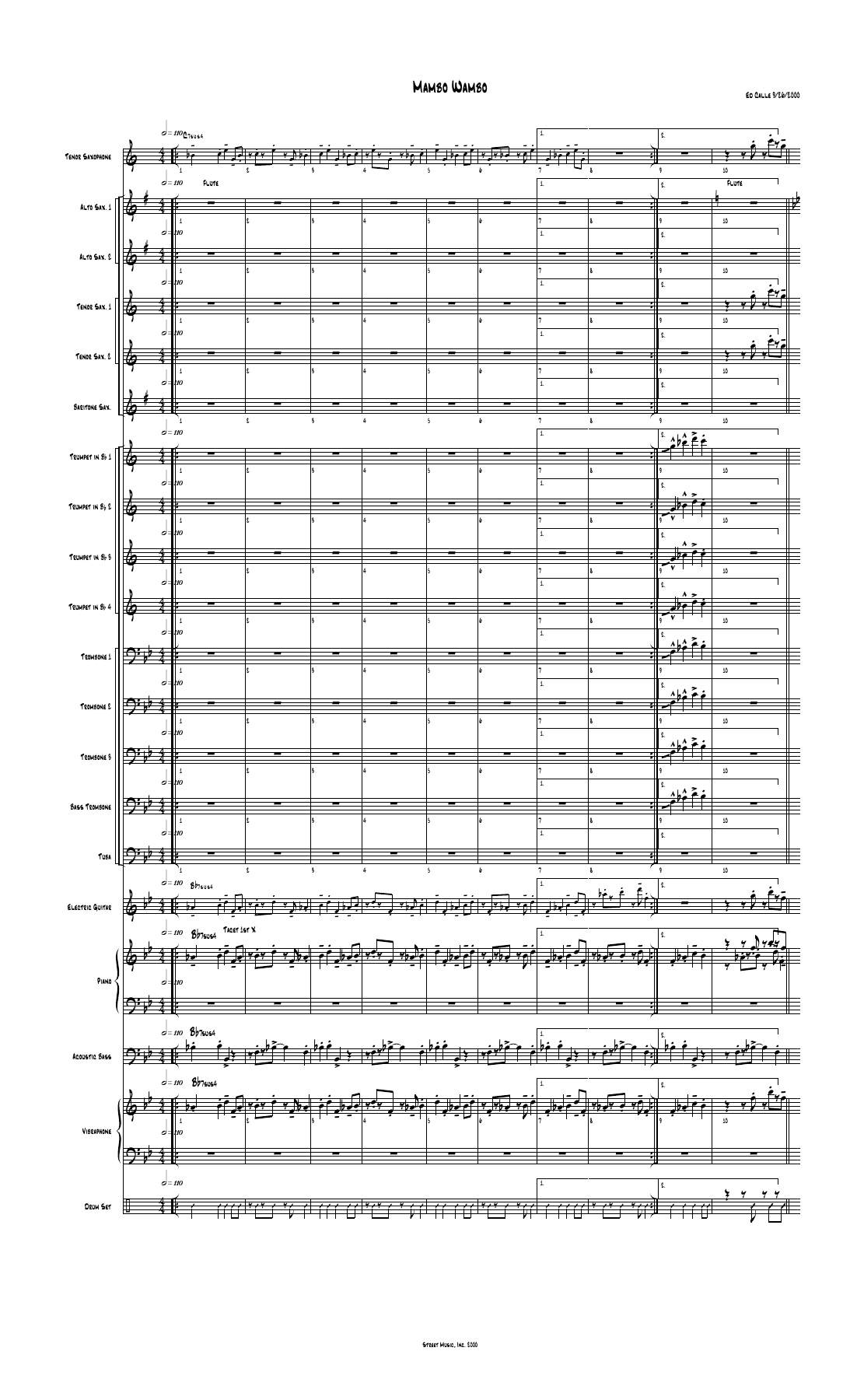 Mambo Wambo — sheet music cover (first page)
