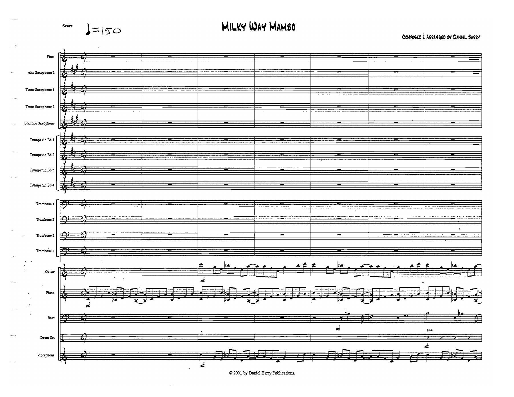 Milky Way Mambo — sheet music preview
