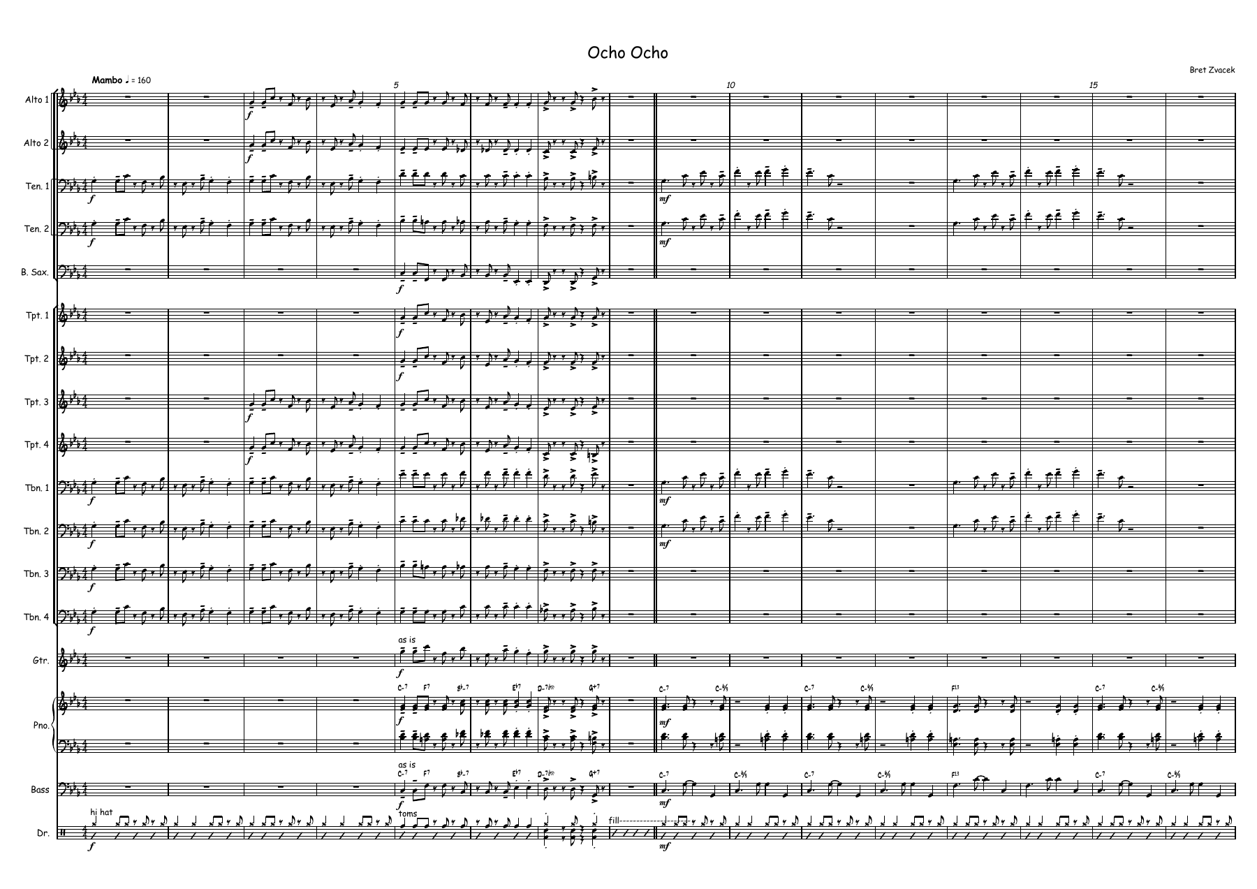Ocho Ocho — sheet music cover (first page)