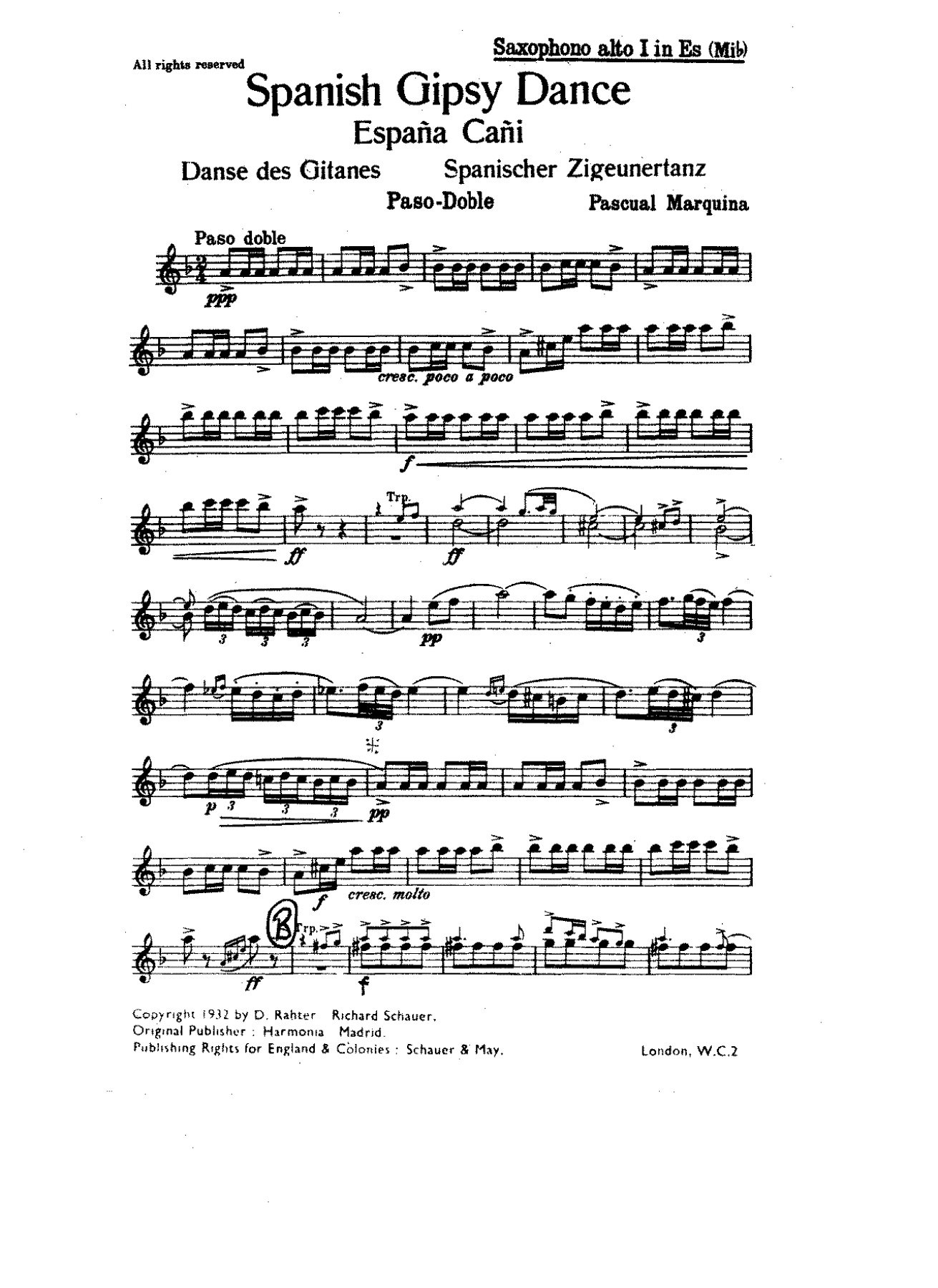 Spanish Gipsy Dance — sheet music cover (first page)