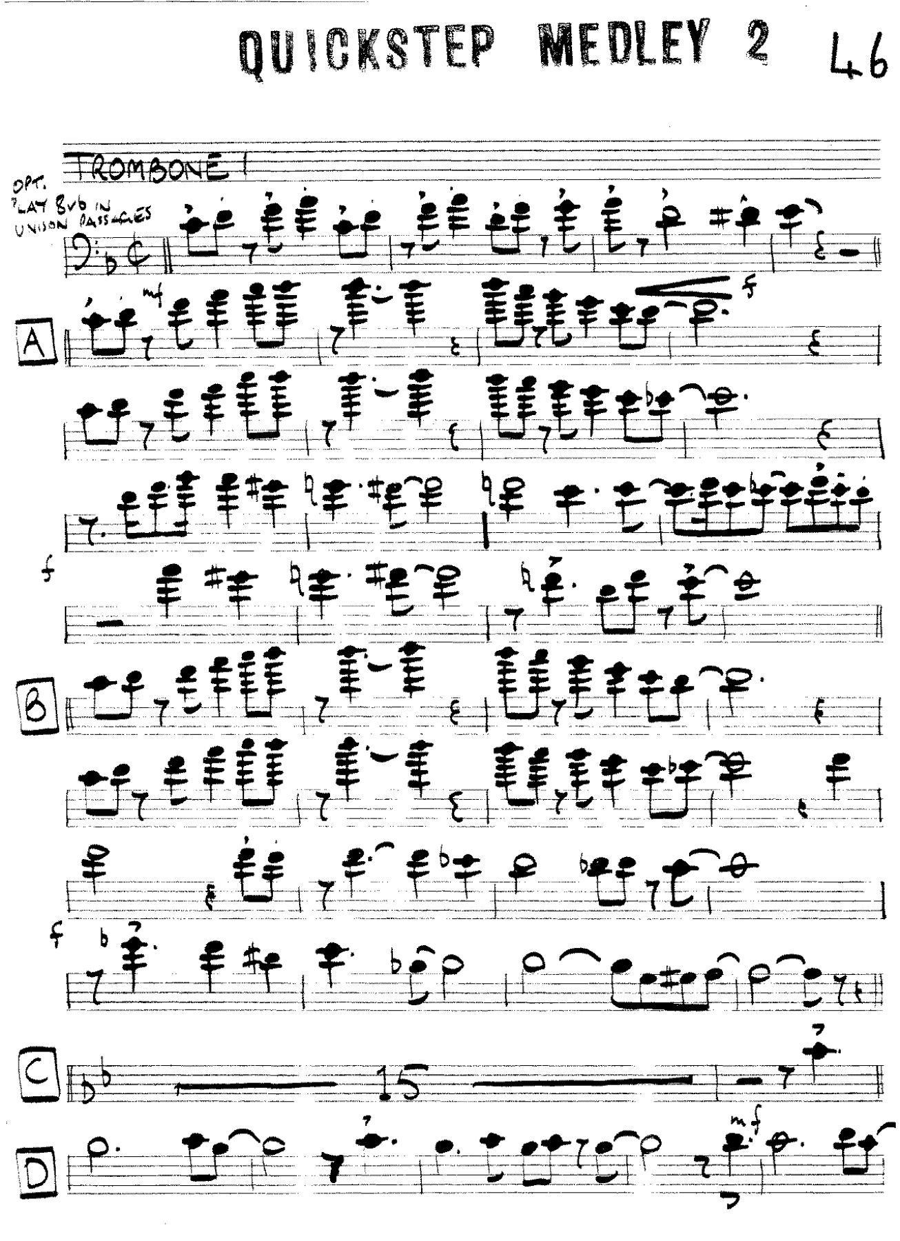 Quickstep Medley 2 — sheet music cover (first page)