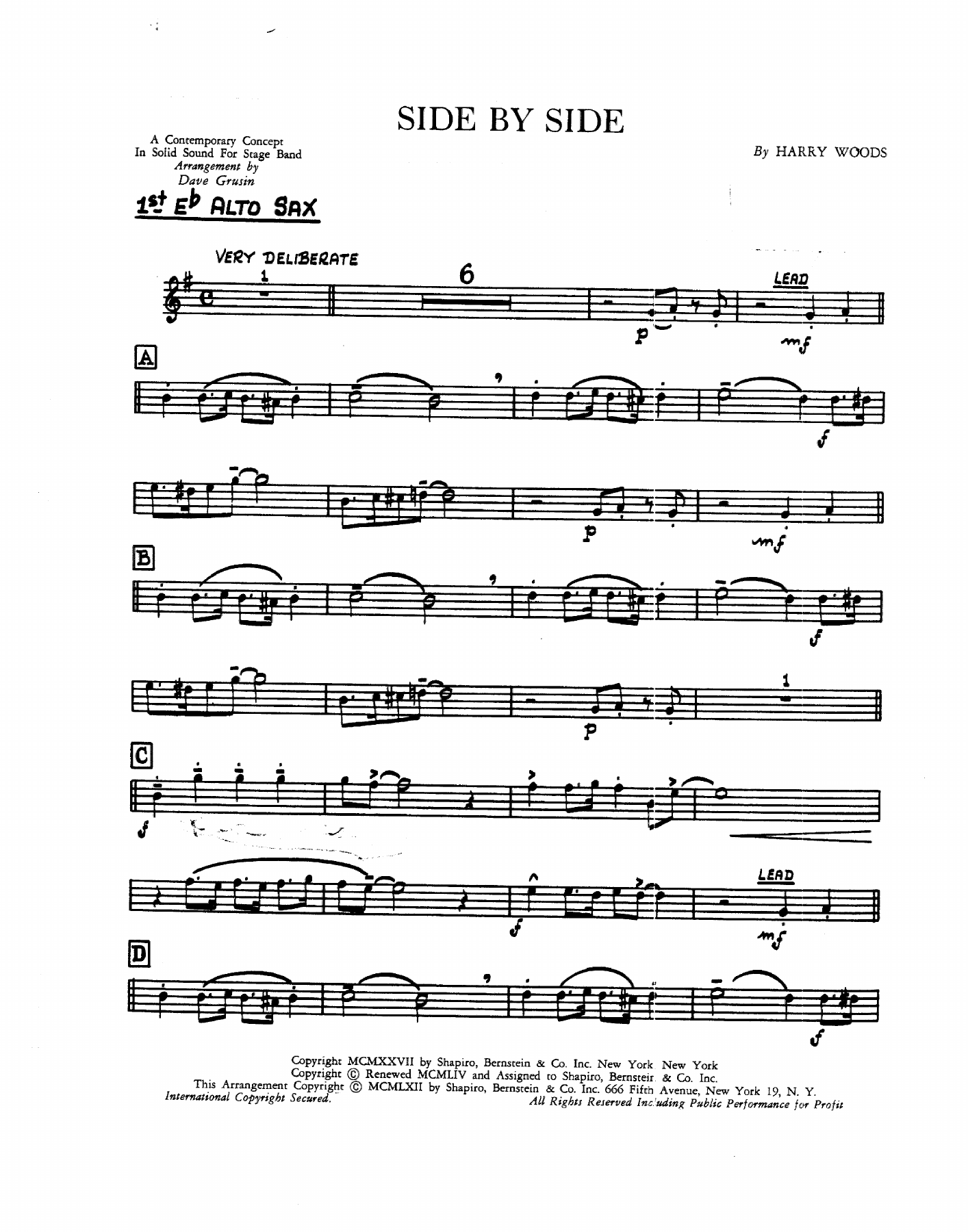 Side By Side — sheet music cover (first page)