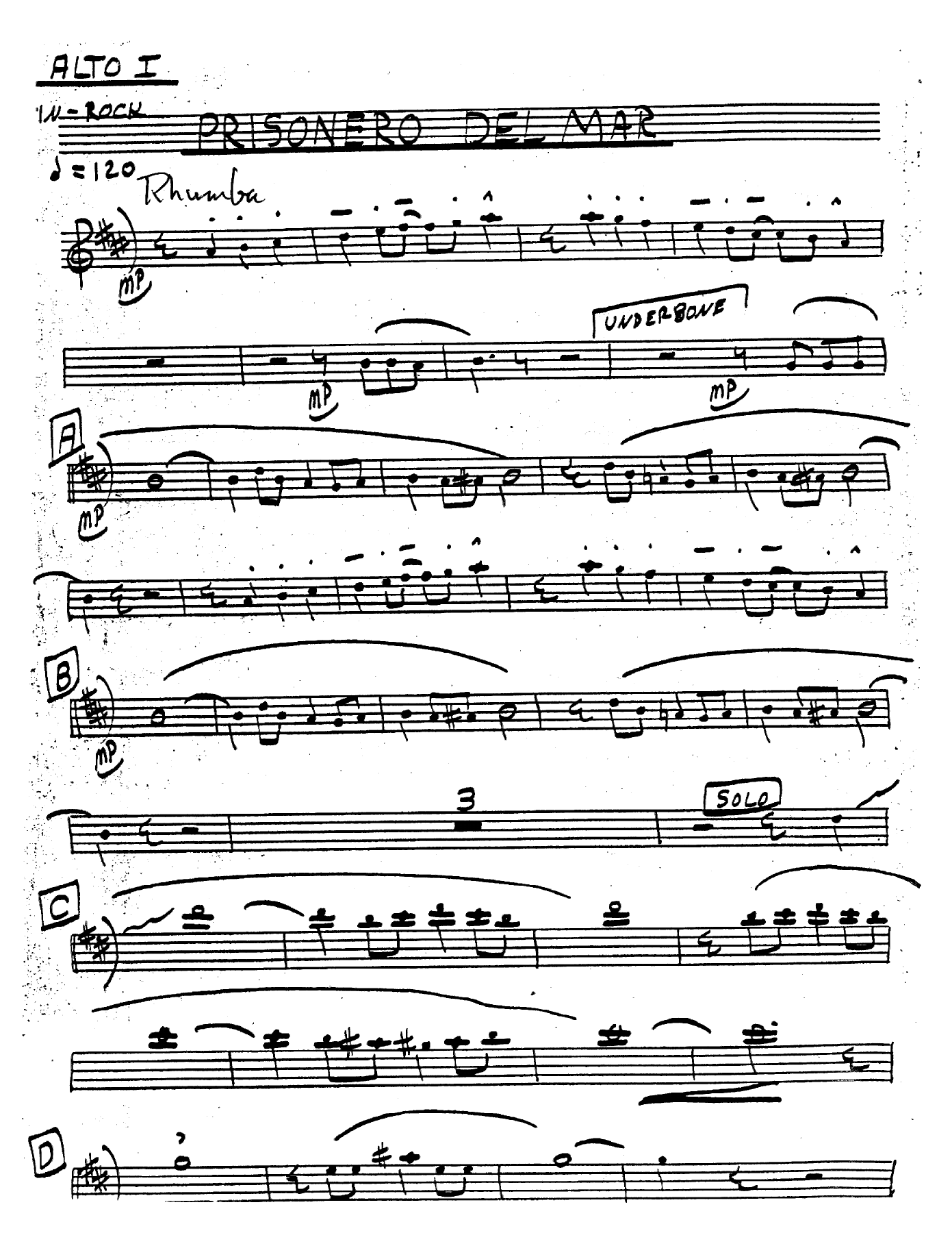 Prisonero Del Mar — sheet music cover (first page)