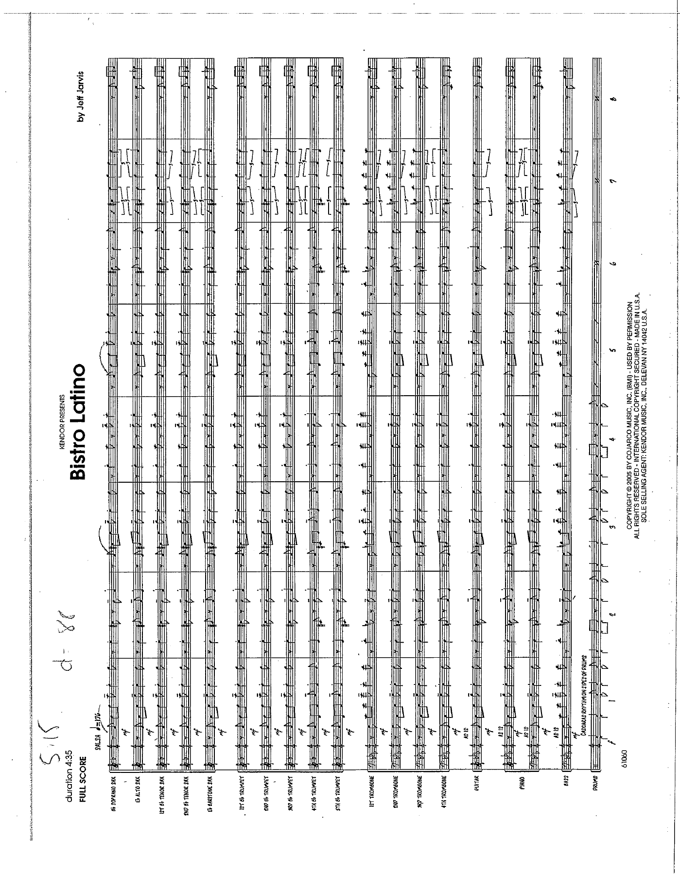 Bistro Latino — Big Band sheet music by J. Jarvis | Salsa