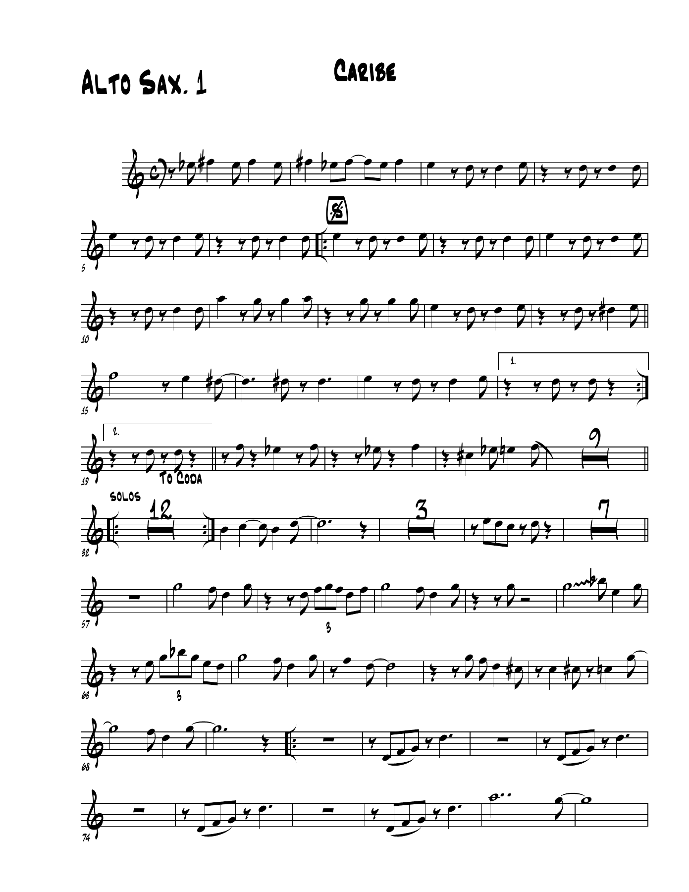 Caribe — sheet music preview