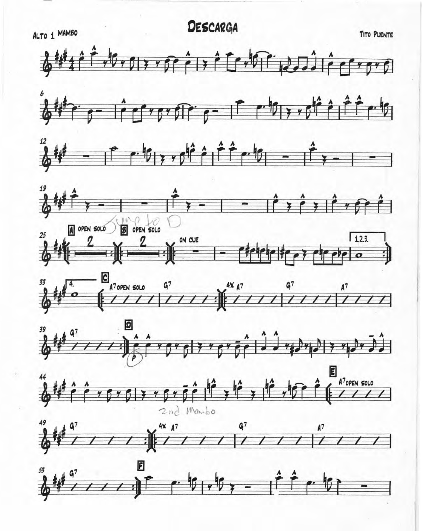 Descarga — sheet music cover (first page)