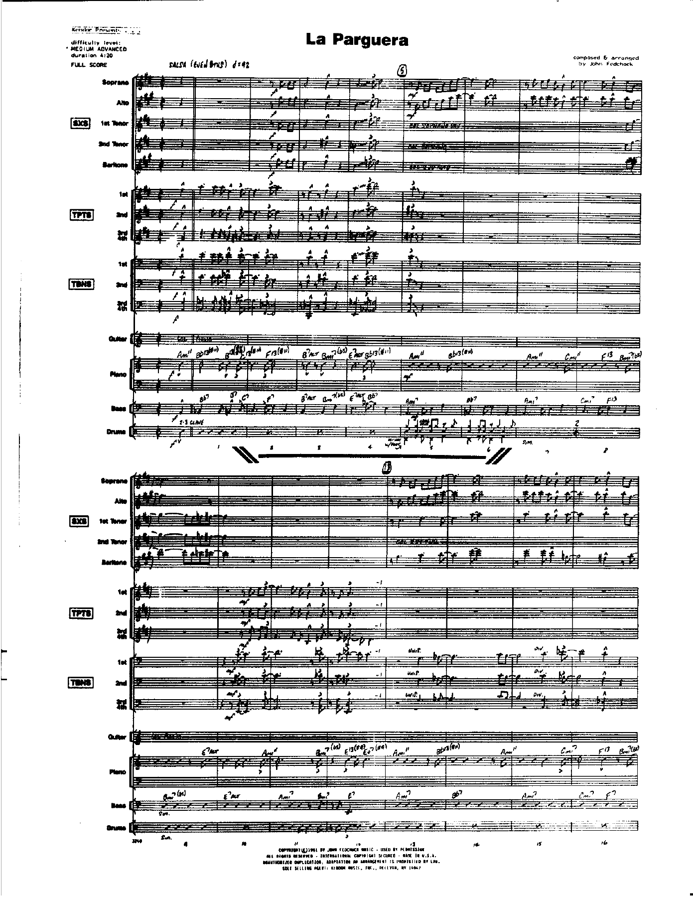 La Parguera — sheet music preview