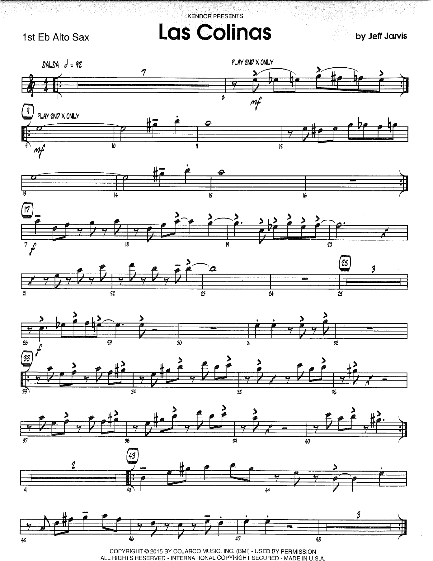 Las Colinas — sheet music cover (first page)