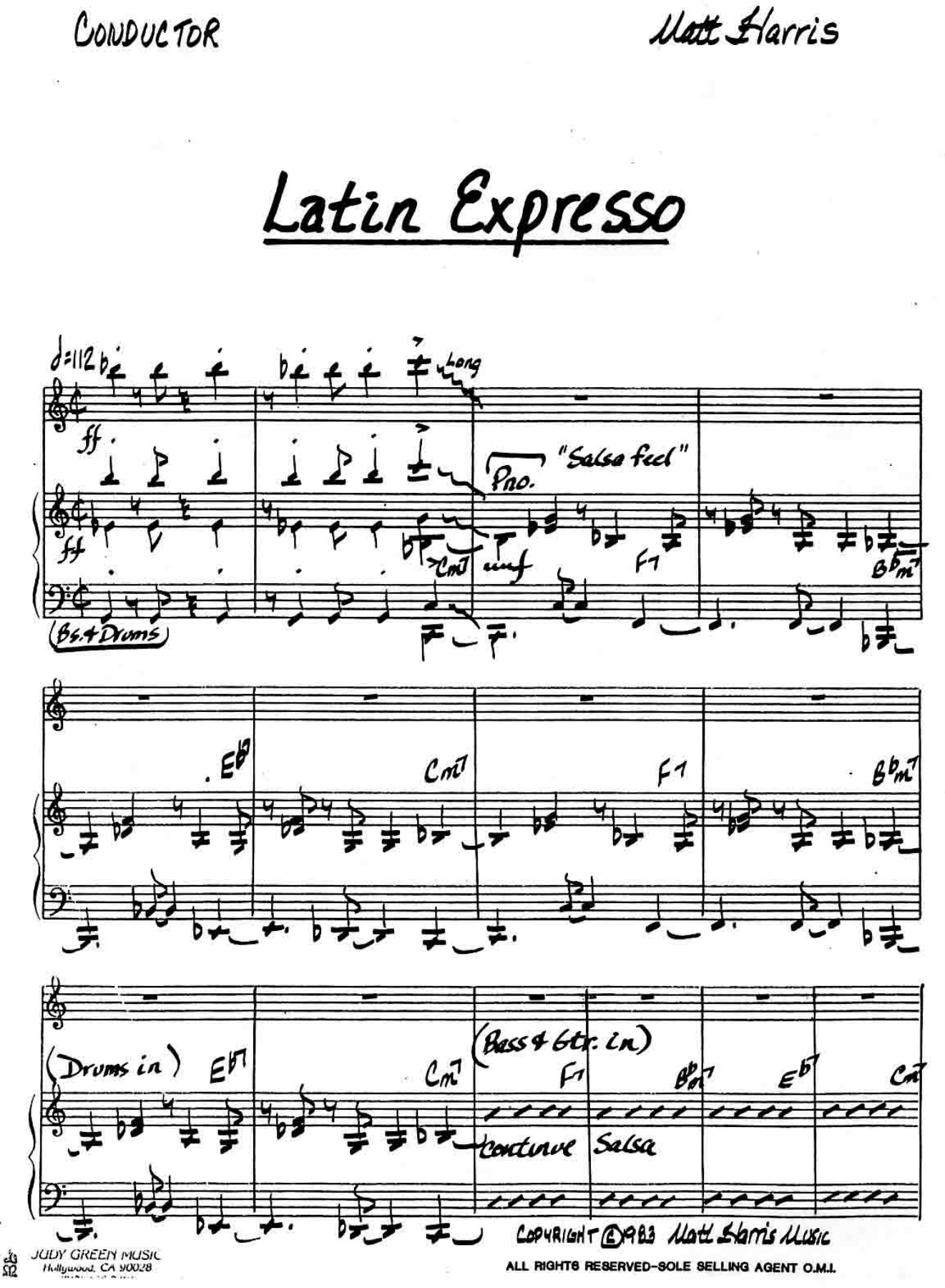 Latin Expresso — sheet music cover (first page)