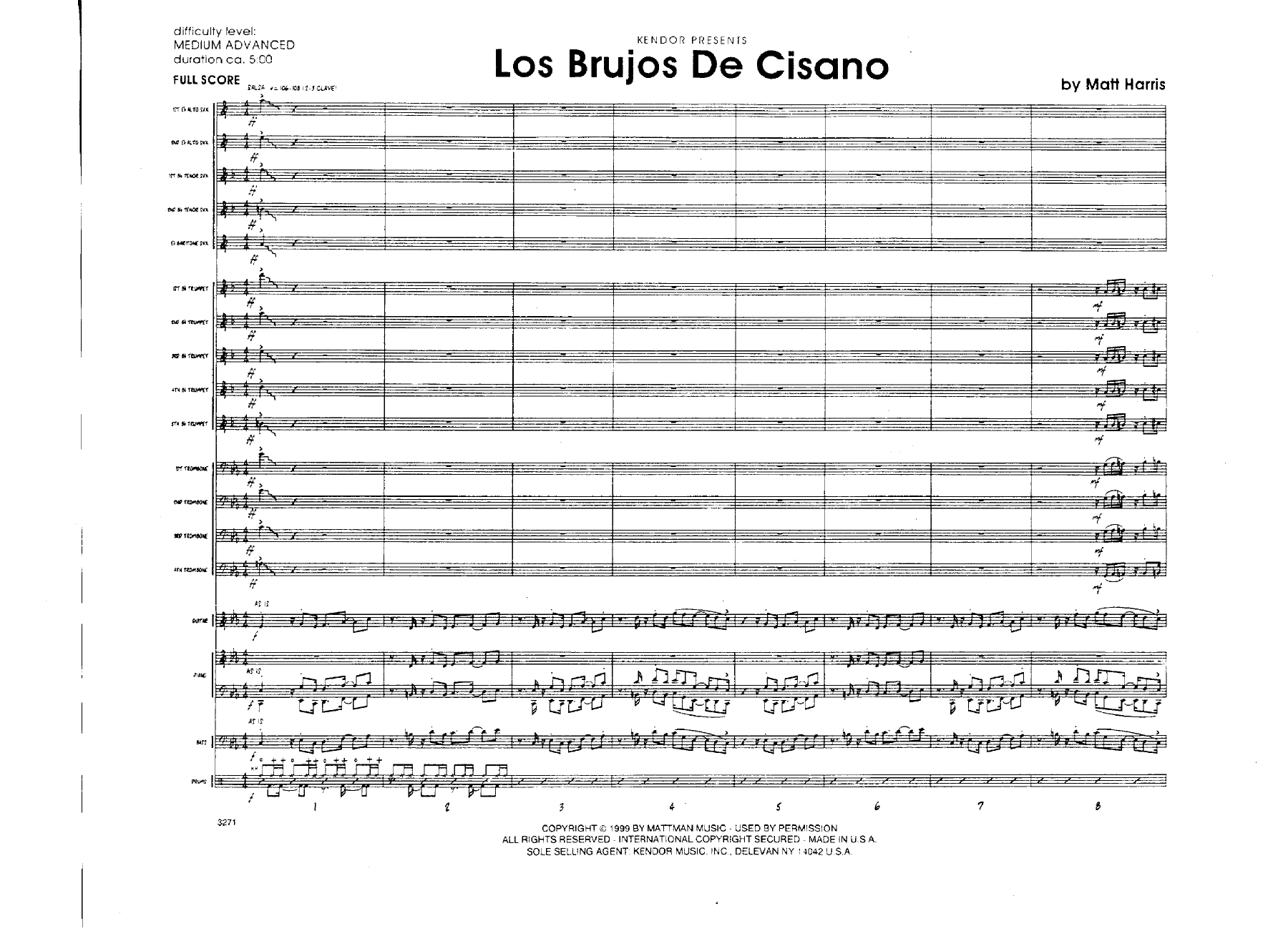 Los Brujos De Cisano — Big Band sheet music arranged by M. Harris | Salsa