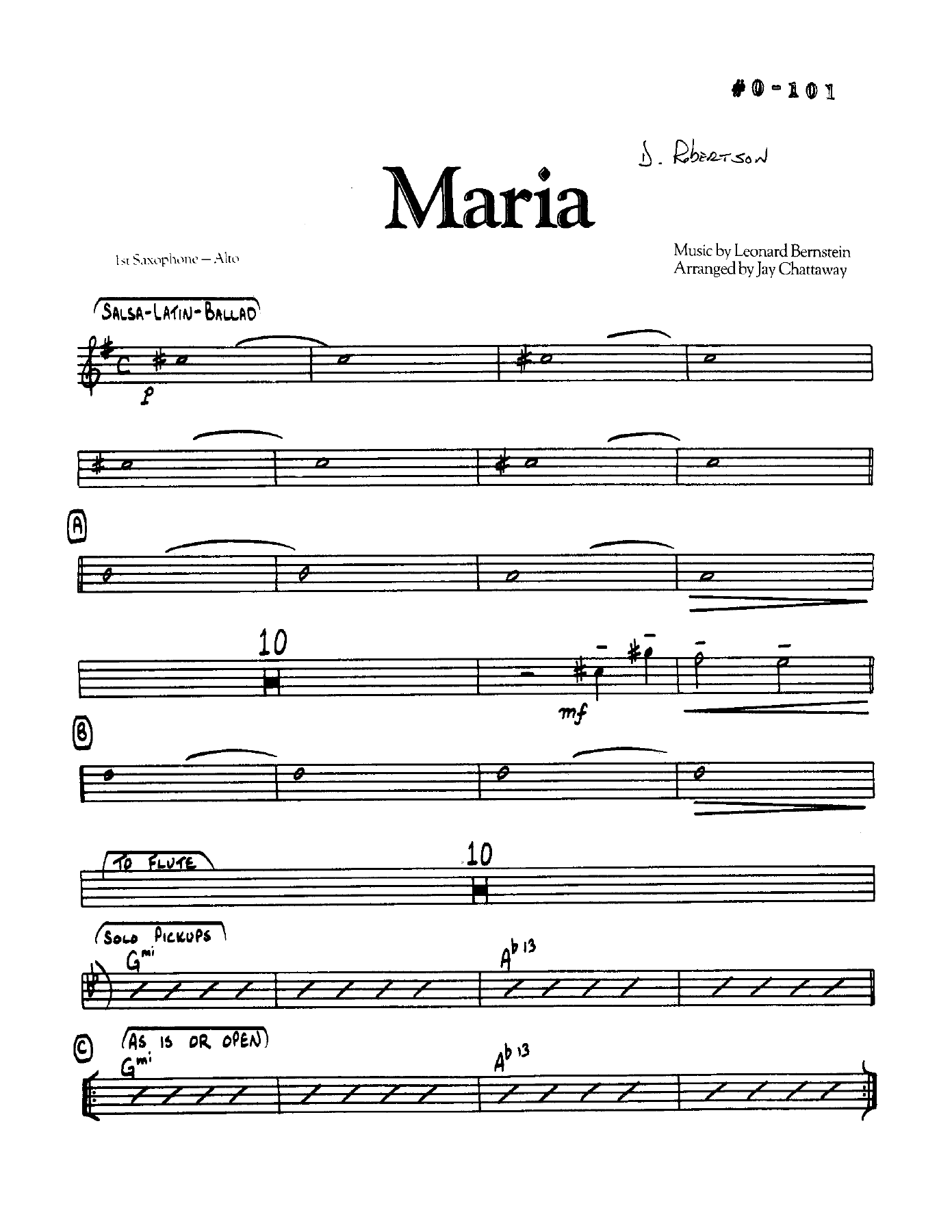 Maria — sheet music cover (first page)