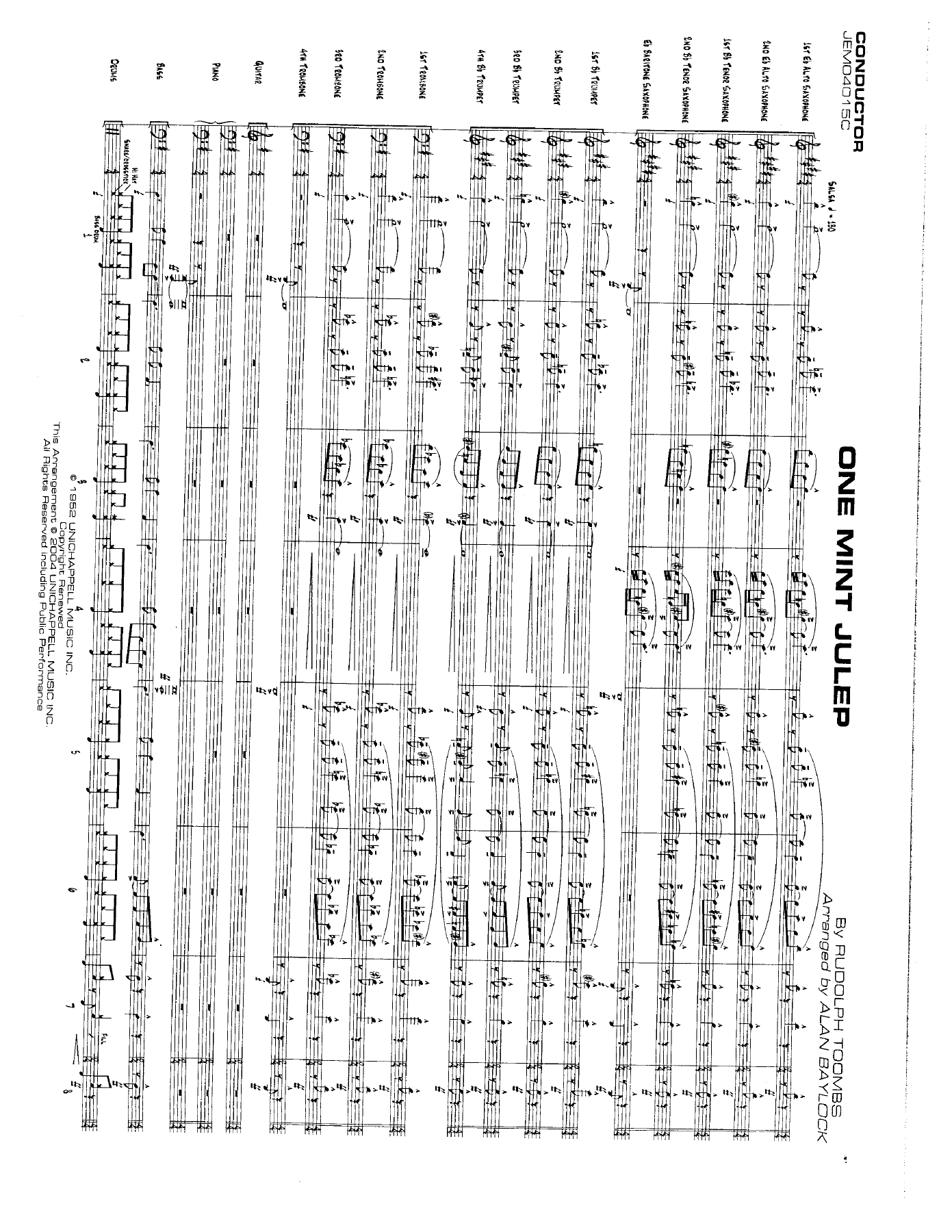 One Mint Julep — sheet music preview
