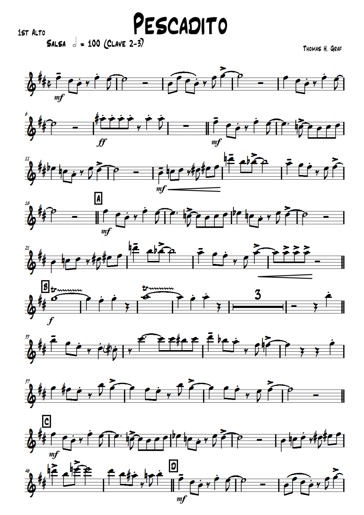Pescadito — sheet music preview
