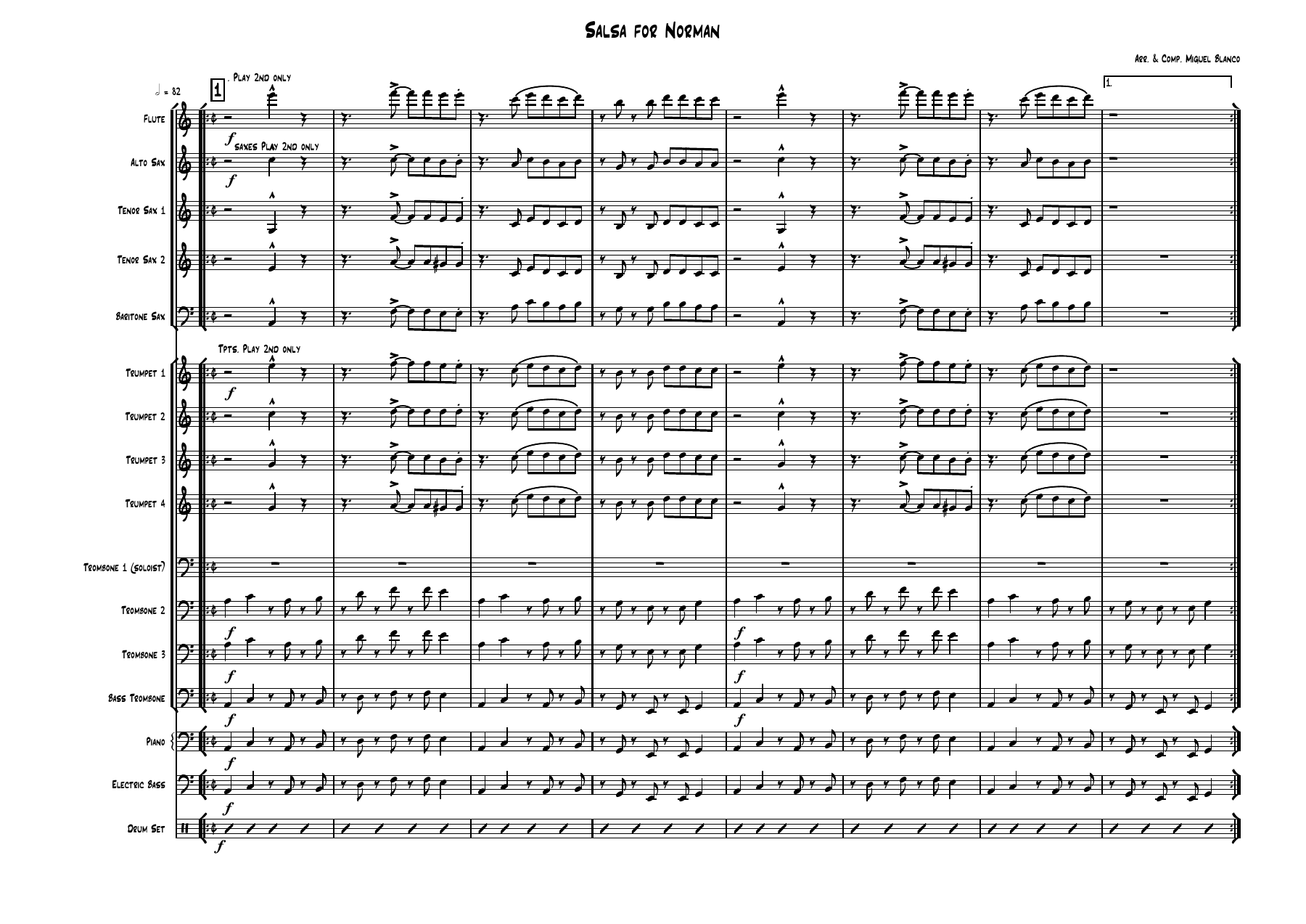 Salsa For Norman — sheet music preview