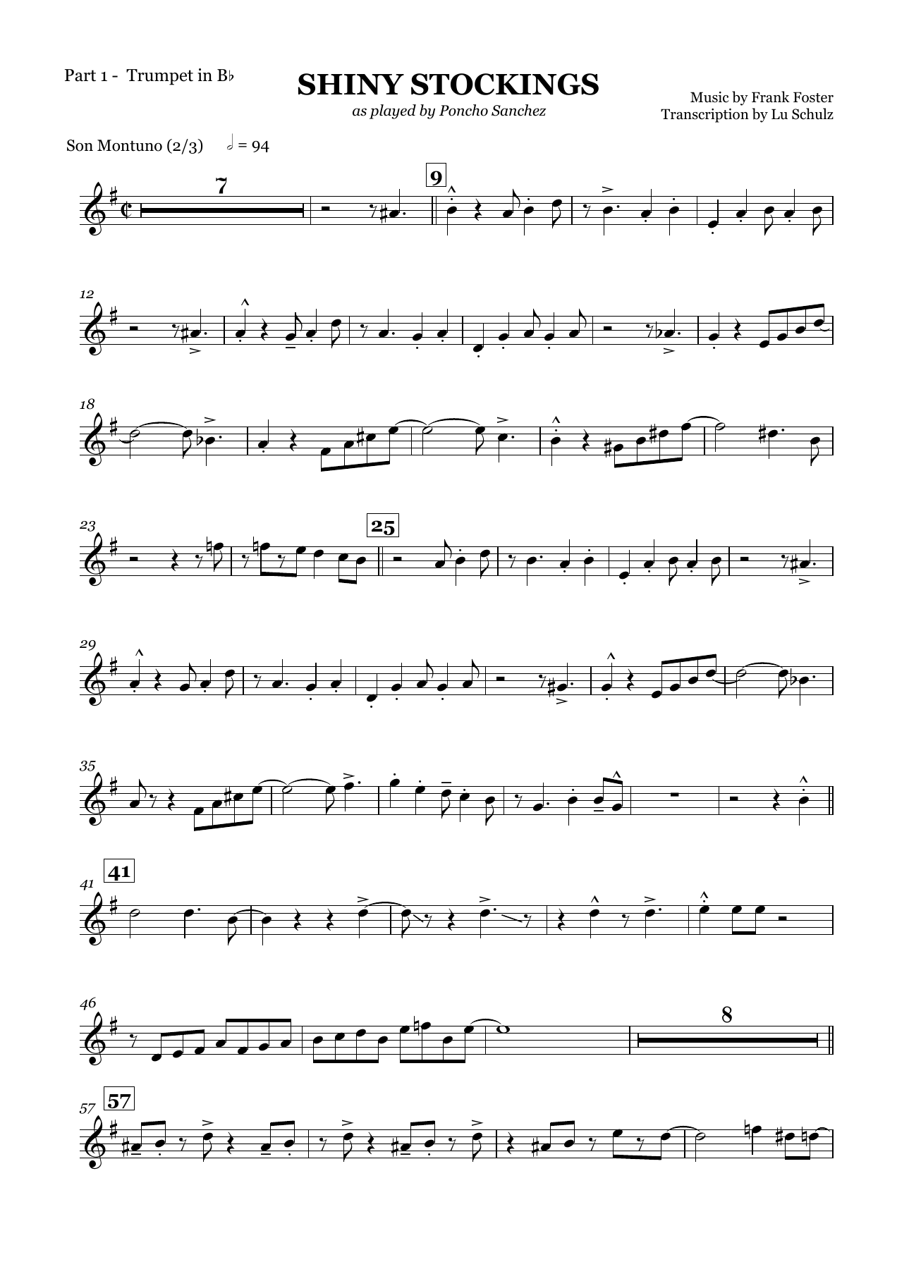 Shiny Stockings — sheet music cover (first page)