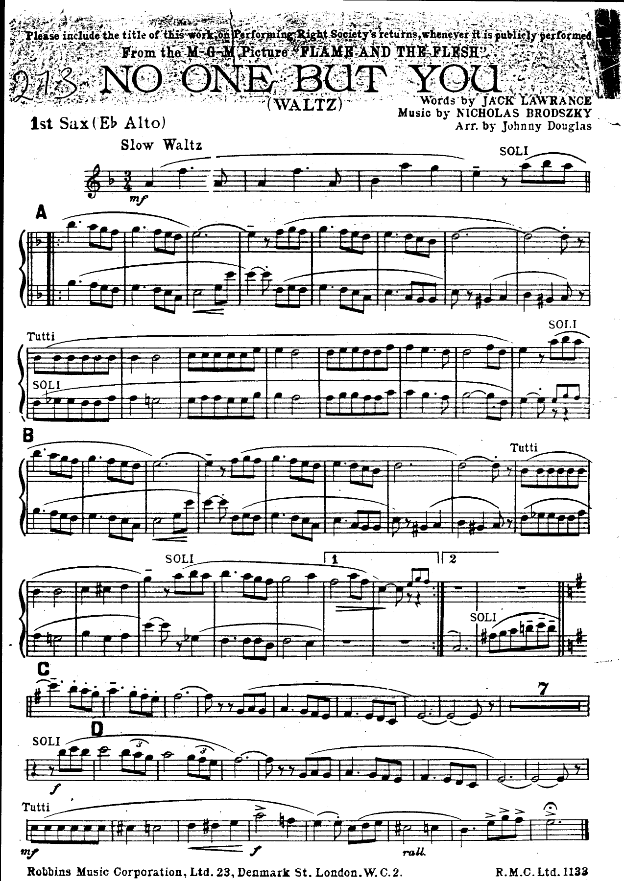 No On But You — sheet music preview