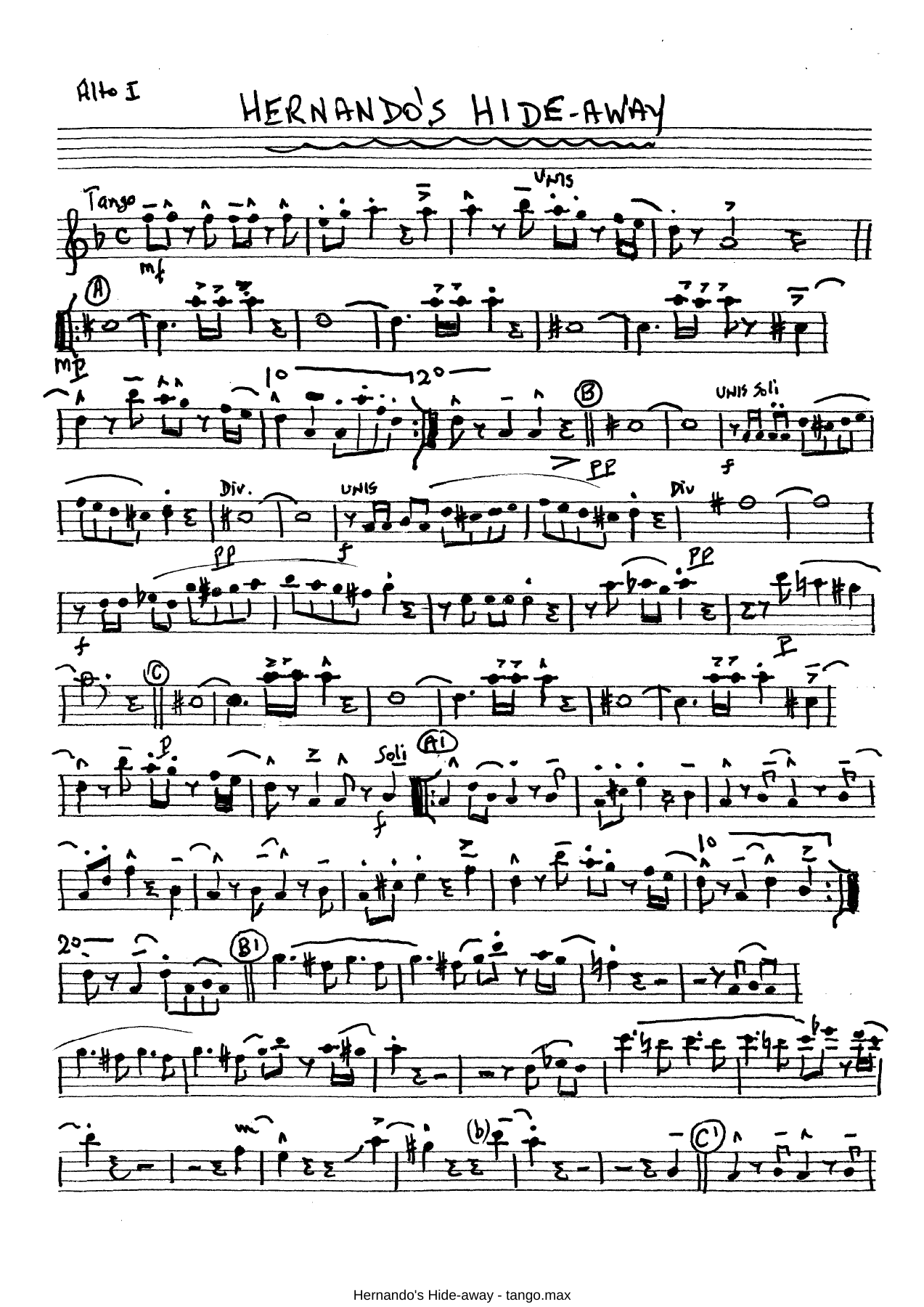 Hernandos's Hideaway — sheet music preview