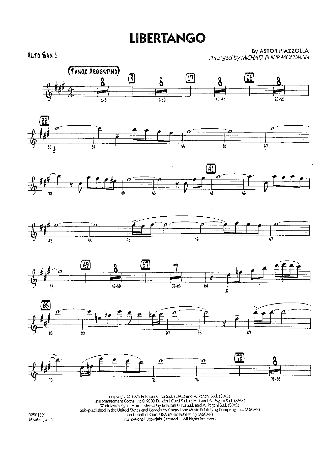 Libertango — sheet music preview