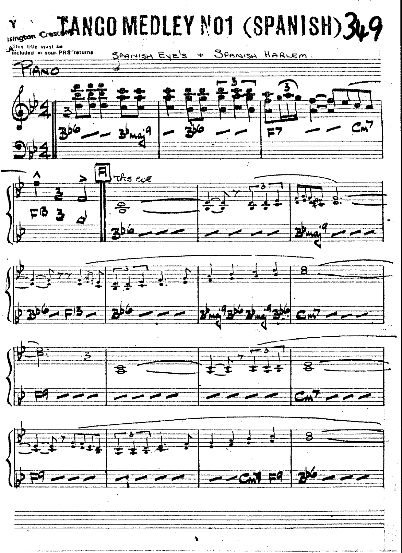 Tango Medley 1 — sheet music preview