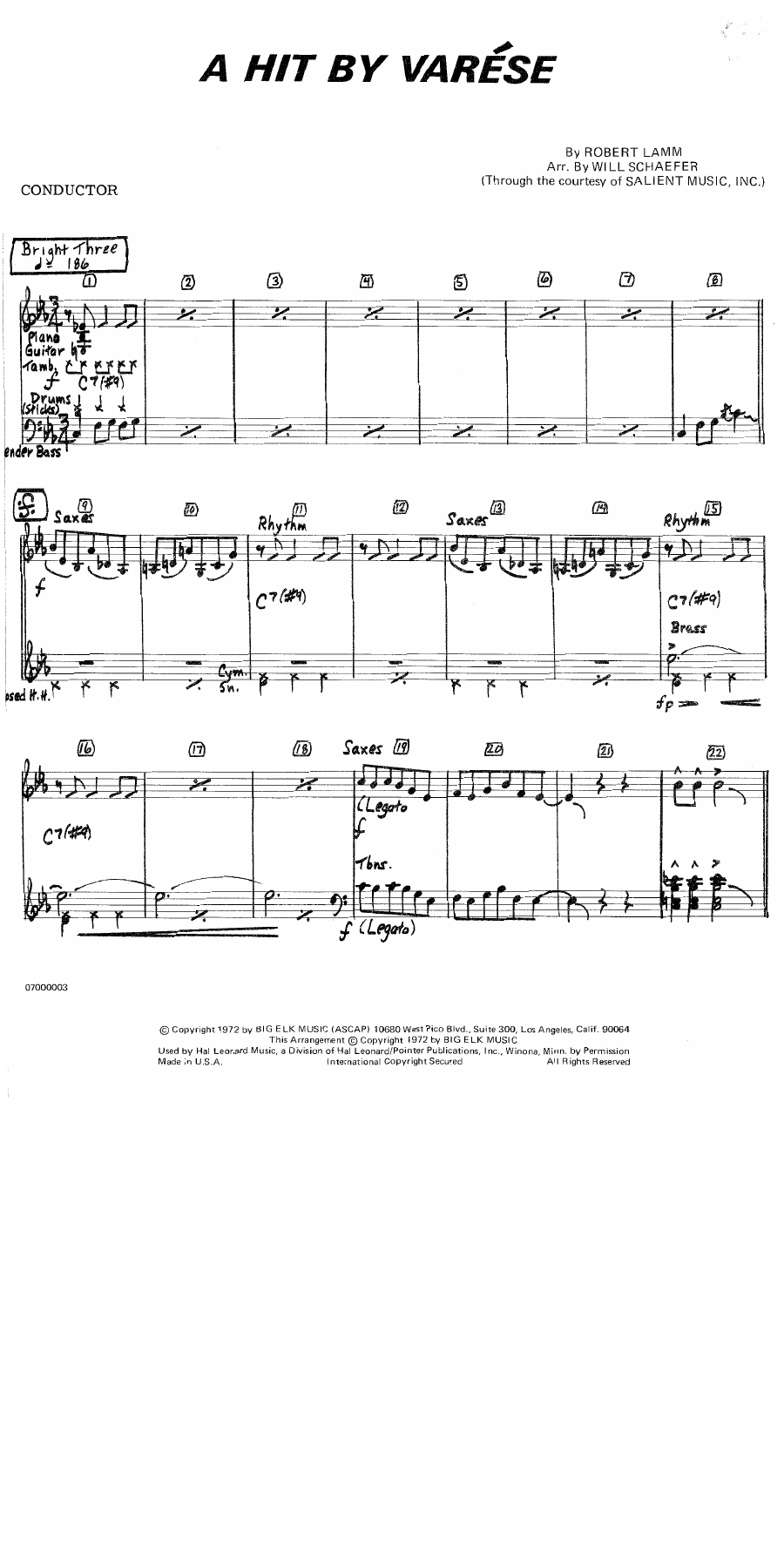 A Hit By Varese — sheet music preview