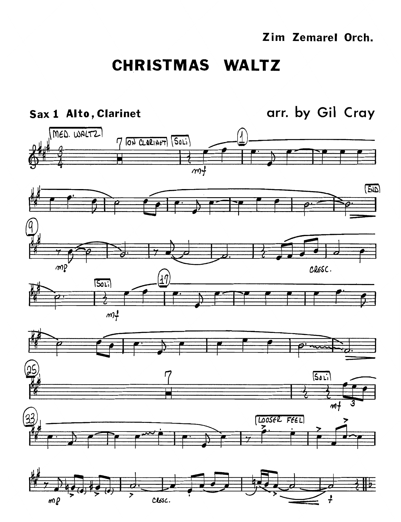 Christmas Waltz — sheet music preview