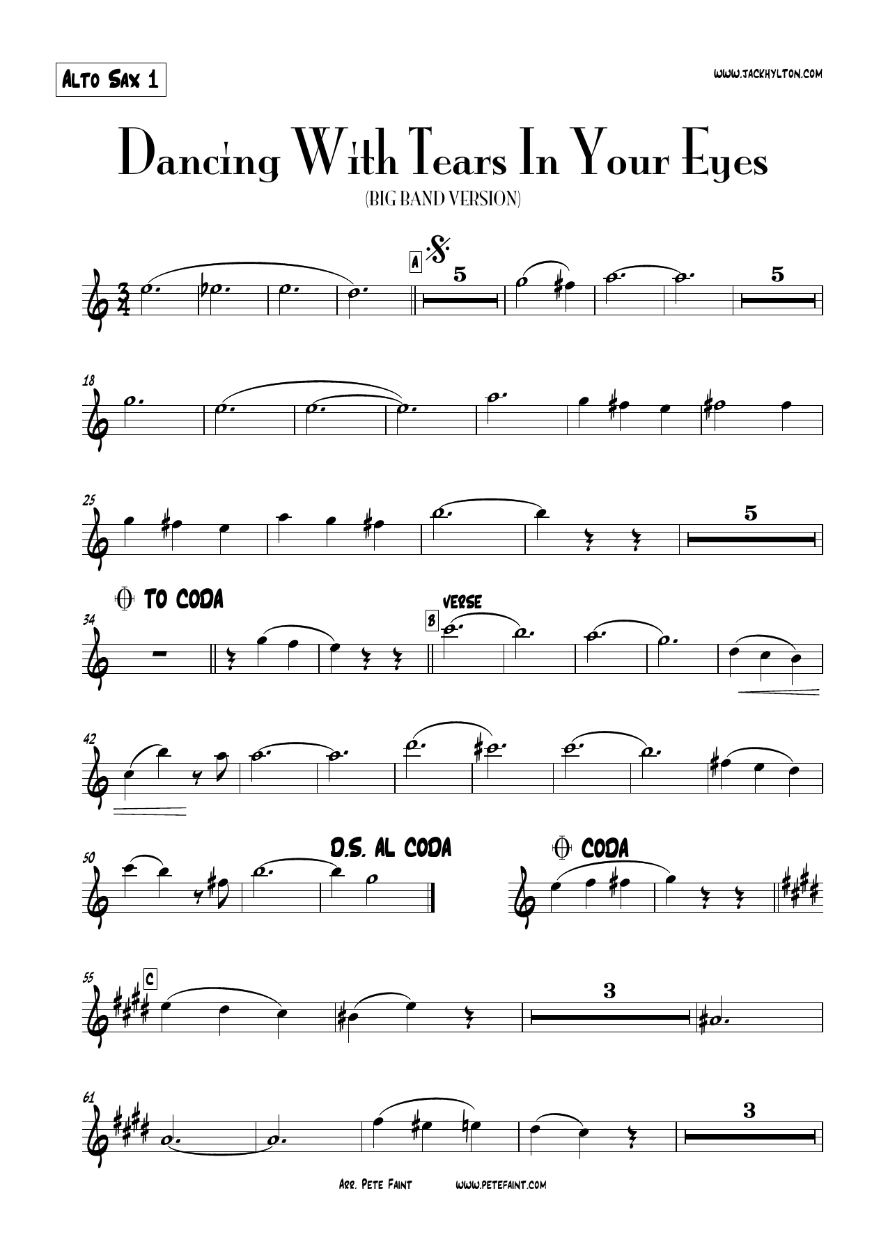 Dancing With Tears In Your Eyes — sheet music preview