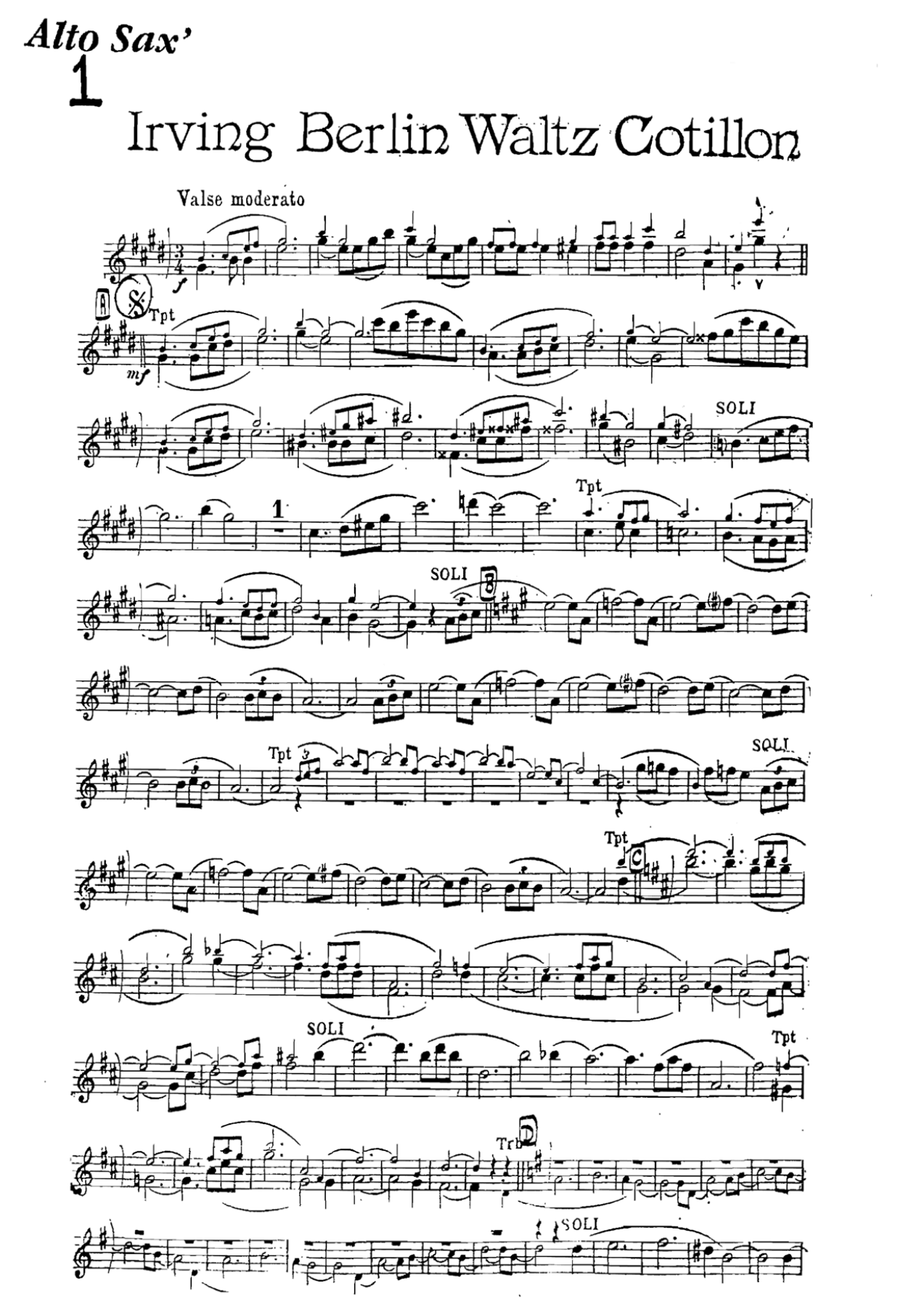 Irving Berlin Waltz Cotillion - Walts — ビッグバンド sheet music by Irving Berlin Waltz Cotillion | Waltz
