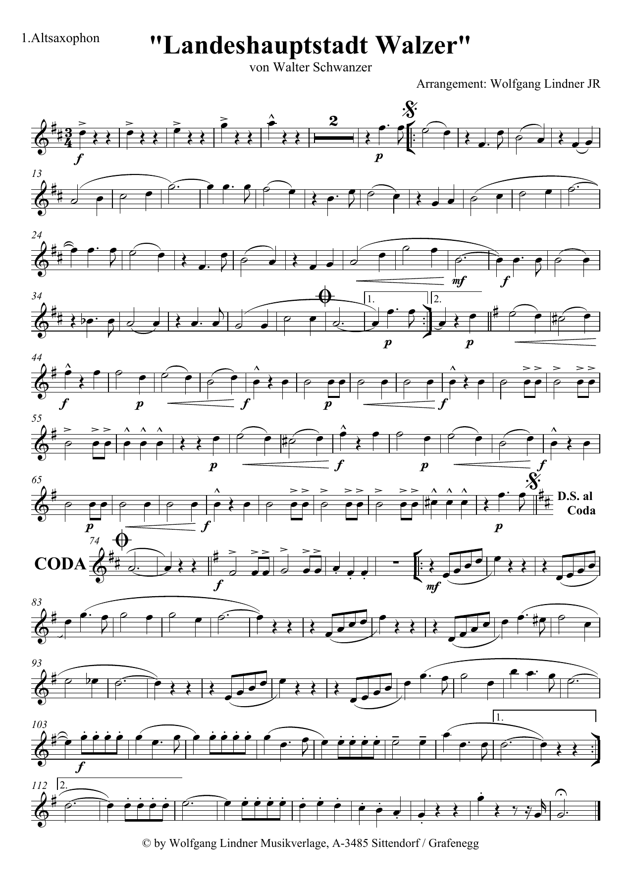 Landeshaupstadt Walzer — sheet music cover (first page)