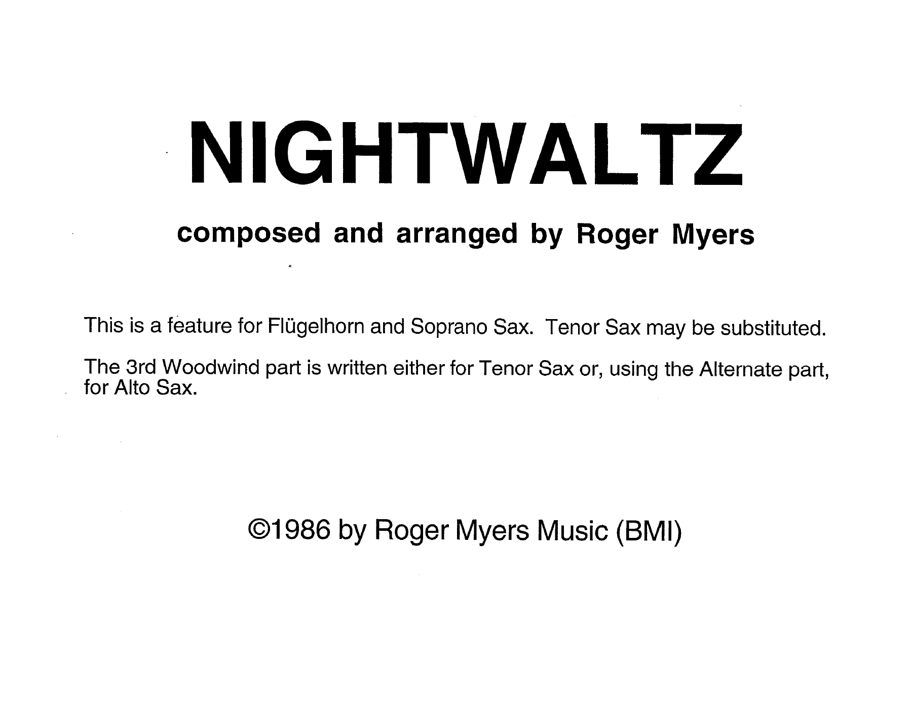 Nightwaltz — sheet music cover (first page)