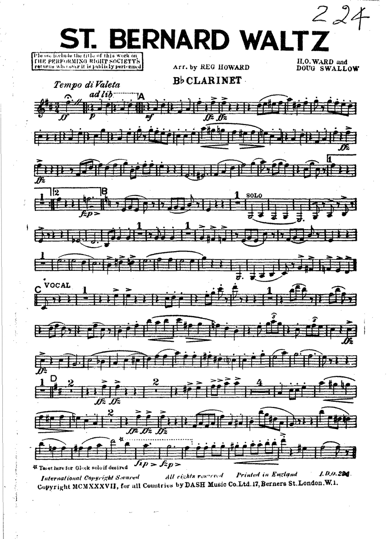 St.Bernard Waltz — sheet music preview