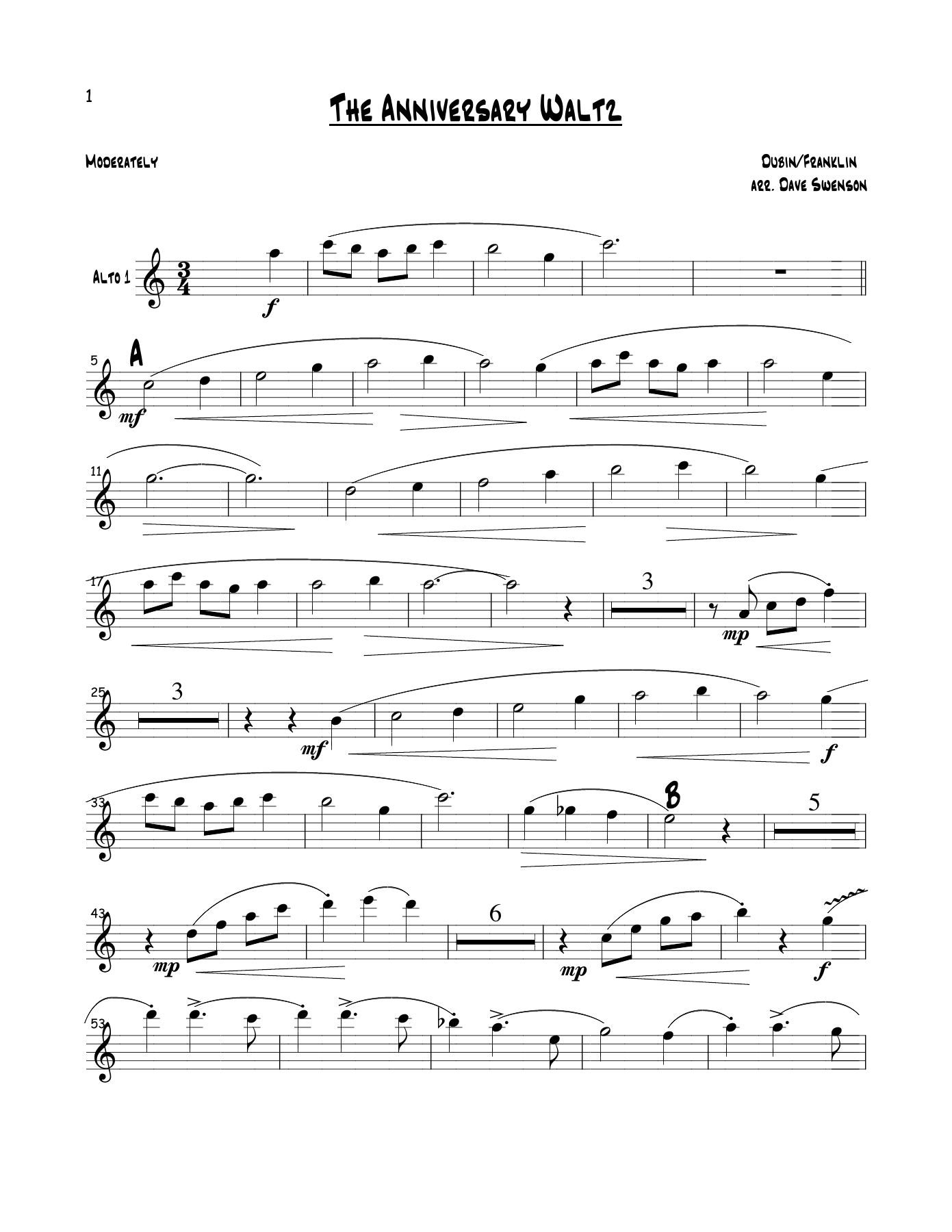 The Anniversary Waltz — sheet music preview