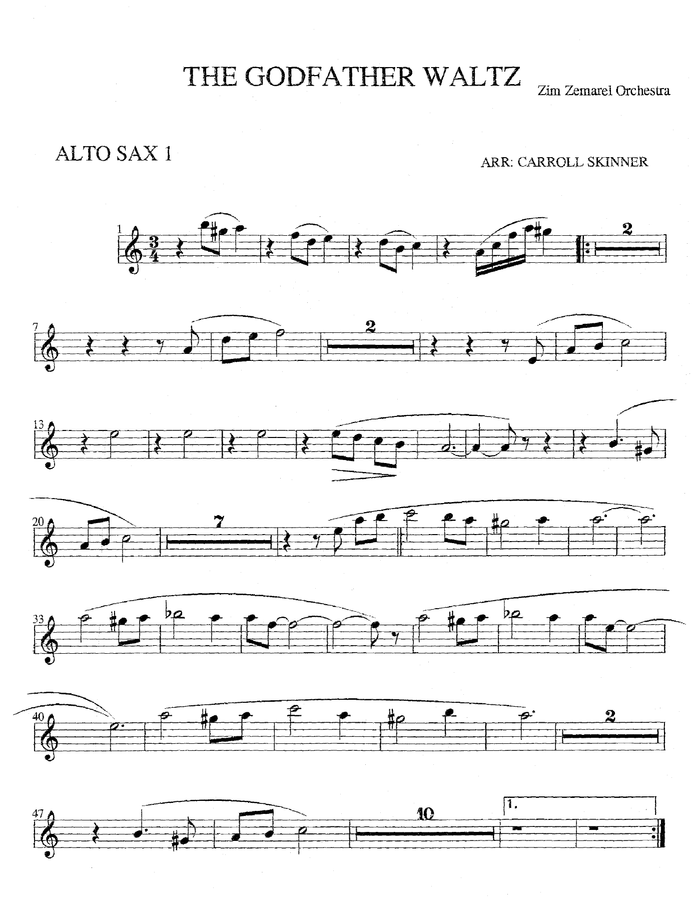 The Godfather Waltz — sheet music preview